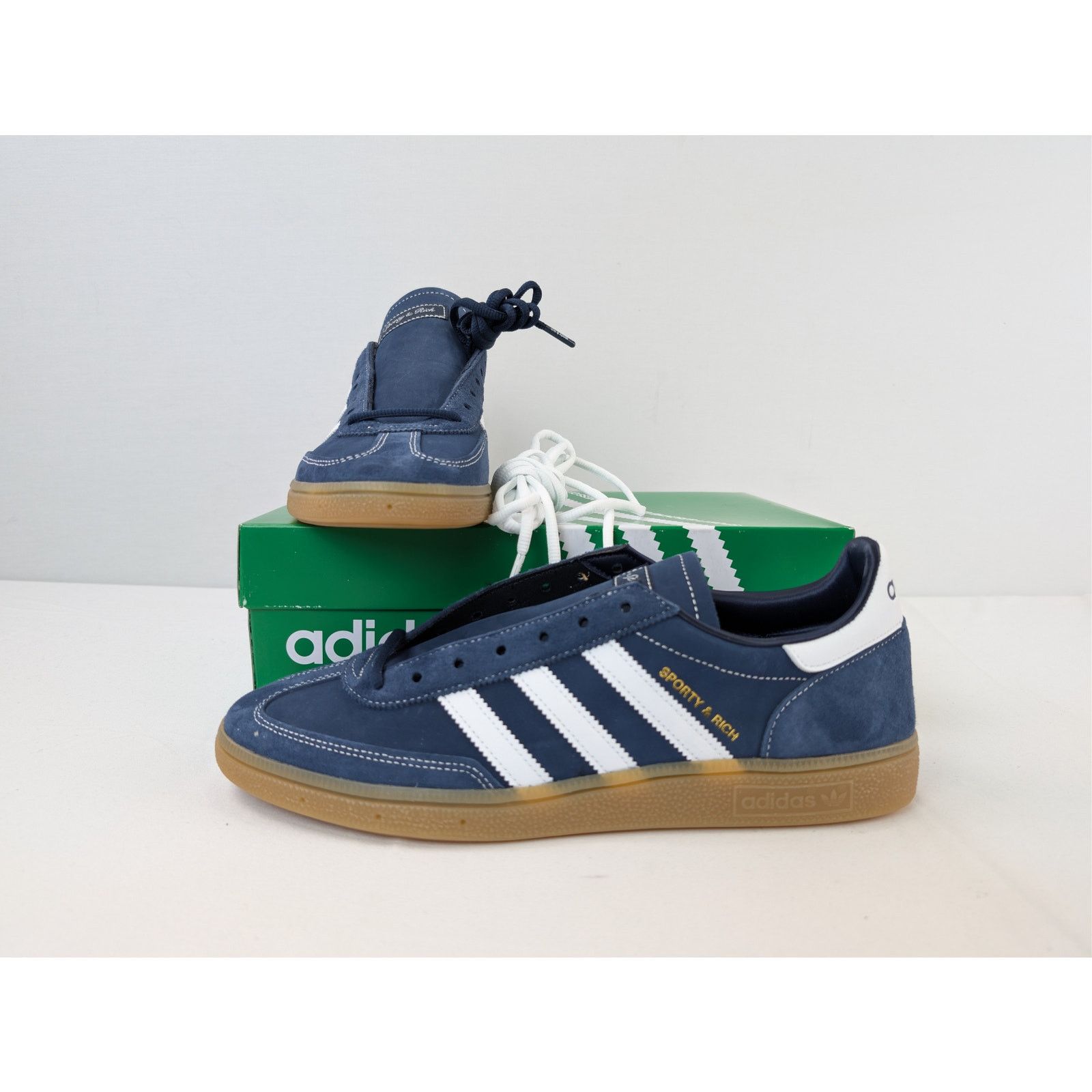 Adidas × Sporty & Rich o1rshd1 Handball Spezial x Sporty & Rich sneakers Beige/Blue Size US 11.5 / EU 44-45 - 19 Thumbnail