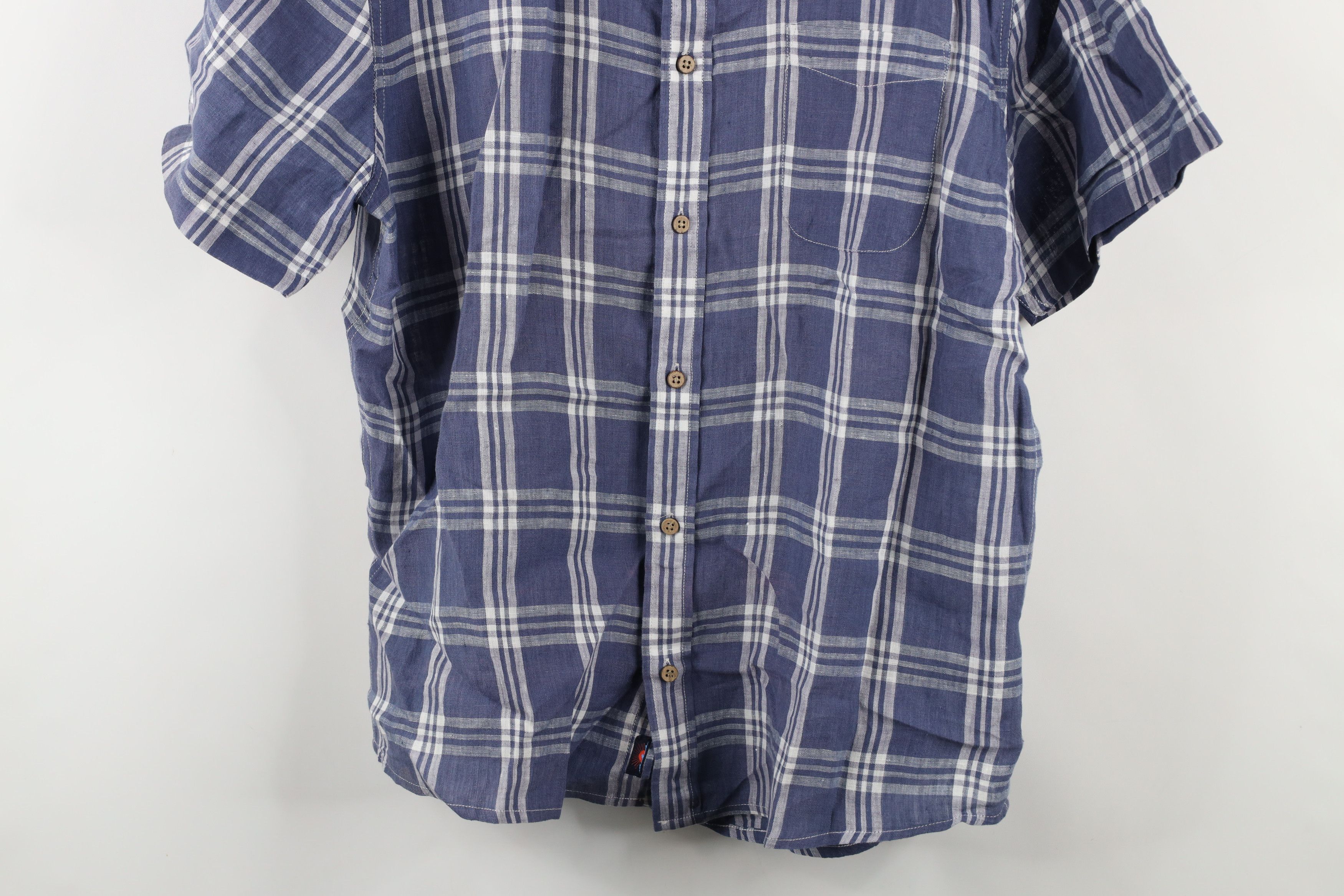 Vintage Faherty Brand Linen Short Sleeve Collared Button Shirt Plaid Size US XL / EU 56 / 4 - 3 Thumbnail