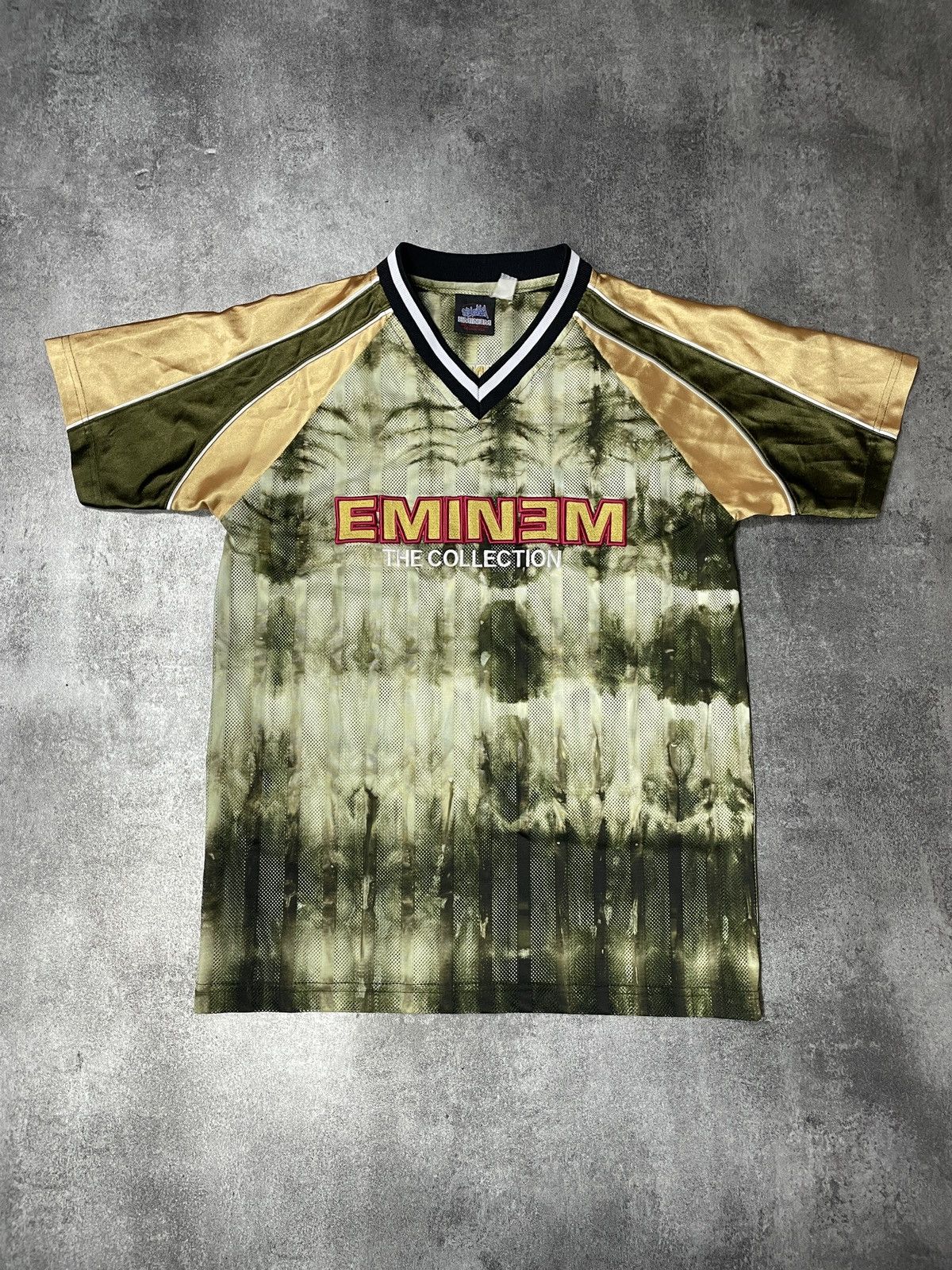 image of Eminem 2000S Y2K Tee D12 Slim Shady OG Jersey Very Hype in Khaki, Men's (Size Small)