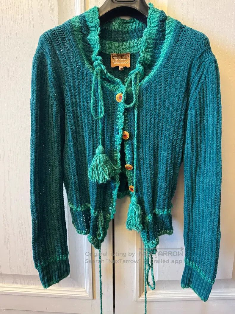 Vivienne Westwood Vivienne Westwood Green Knit Cardigan Size S / US 4 / IT 40 - 2 Thumbnail