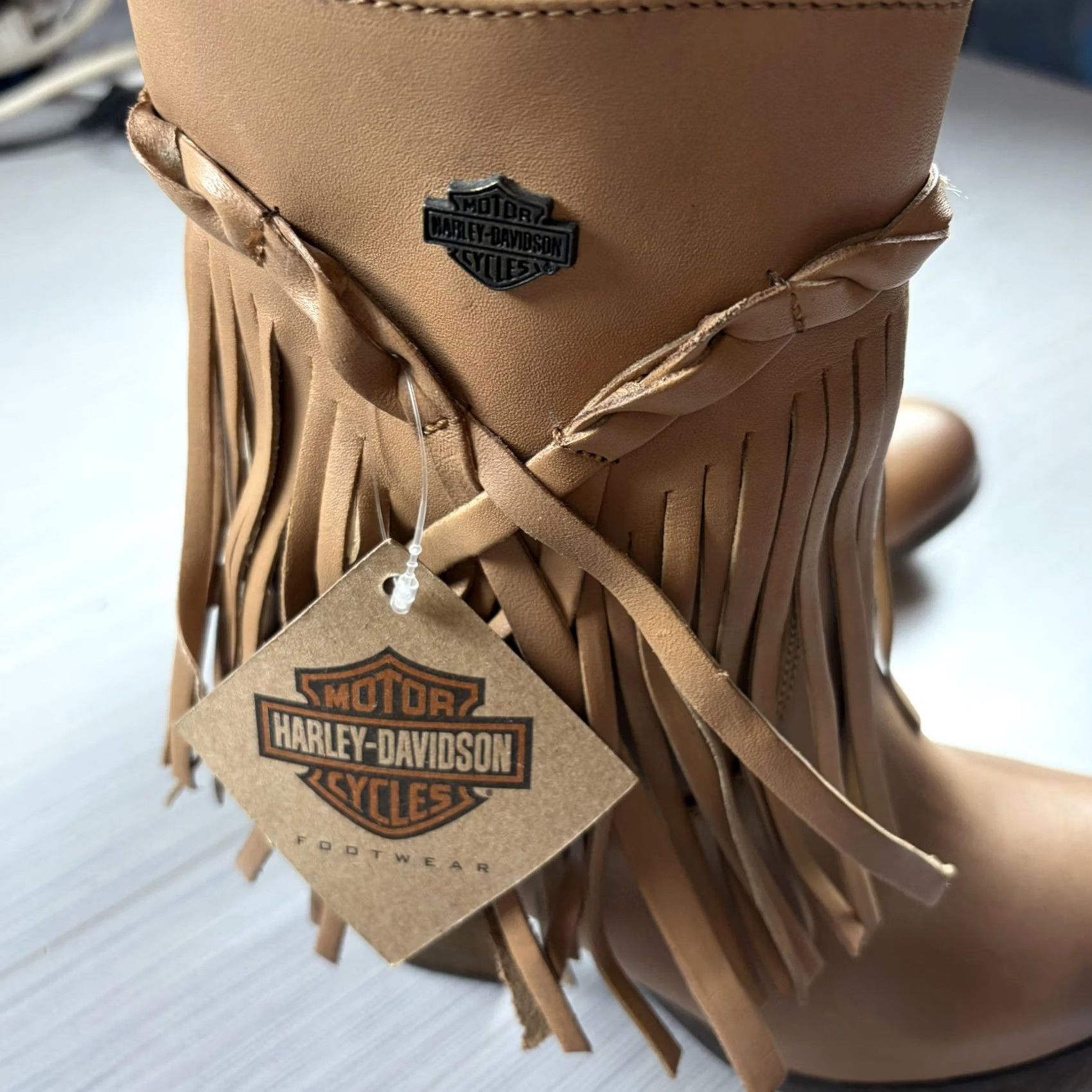 Harley Davidson Harley-Davidson Retta Boots Womens Size 7 Brown Leather Fringe Ankle Zip Bootie Subcategory: Shoes Size US 7 / IT 37 - 7 Thumbnail