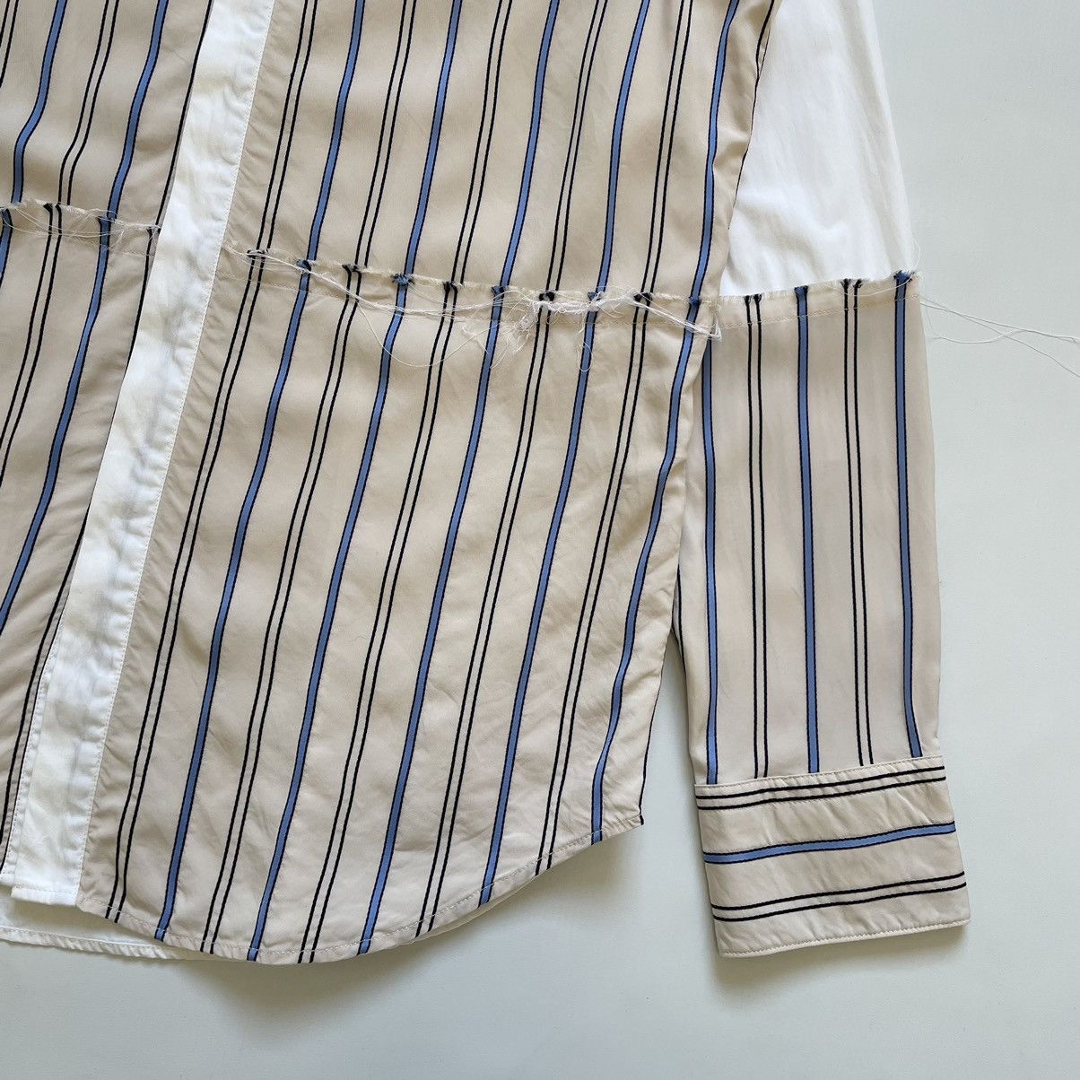 Wales Bonner A/W 20 Reworked Raw Edge Stripe Shirt Size US M / EU 48-50 / 2 - 9 Thumbnail