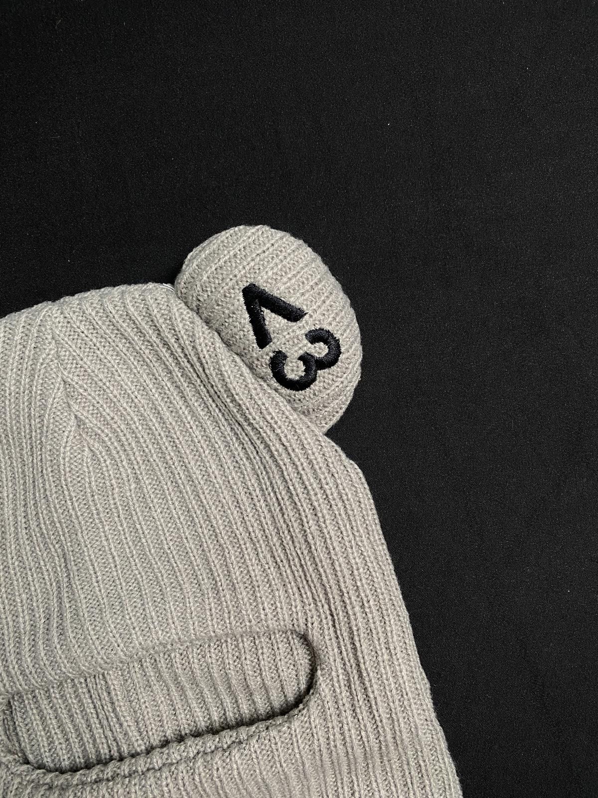 Japanese Brand Rare Box Boys Retro Hearts Gray Balaclava Ski Mask OS Size ONE SIZE - 3 Thumbnail