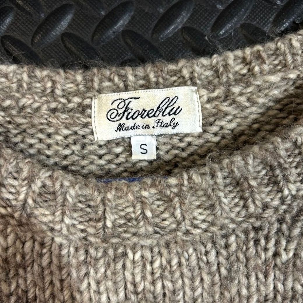 Vintage Fioreblu Wool Knit Sweater Women's Small Brown Striped Cuff Flare Made in Italy Pullover S Knitwear Size S / US 4 / IT 40 - 3 Thumbnail