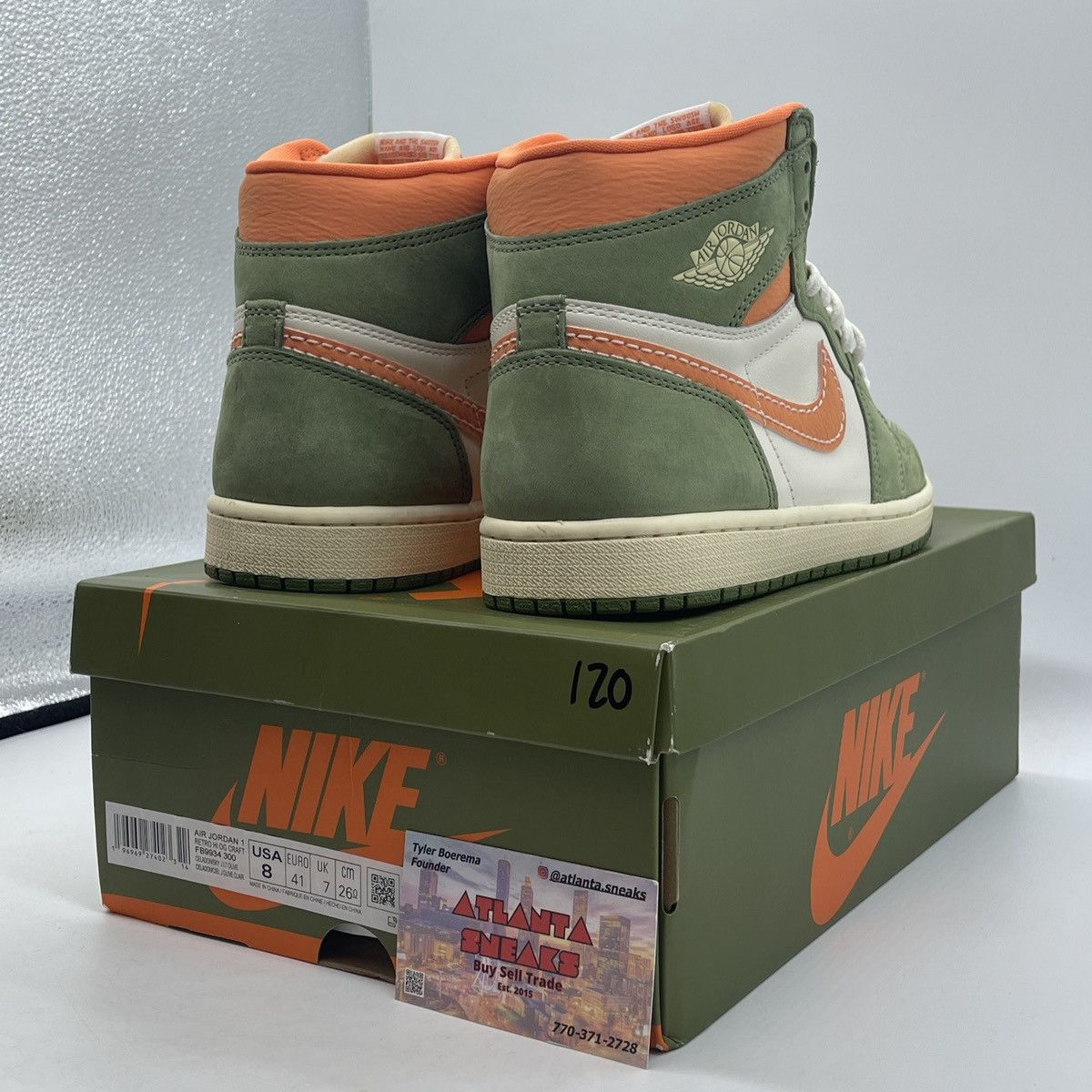 Nike Air Jordan 1 craft celadon Size US 8 / EU 41 - 5 Thumbnail