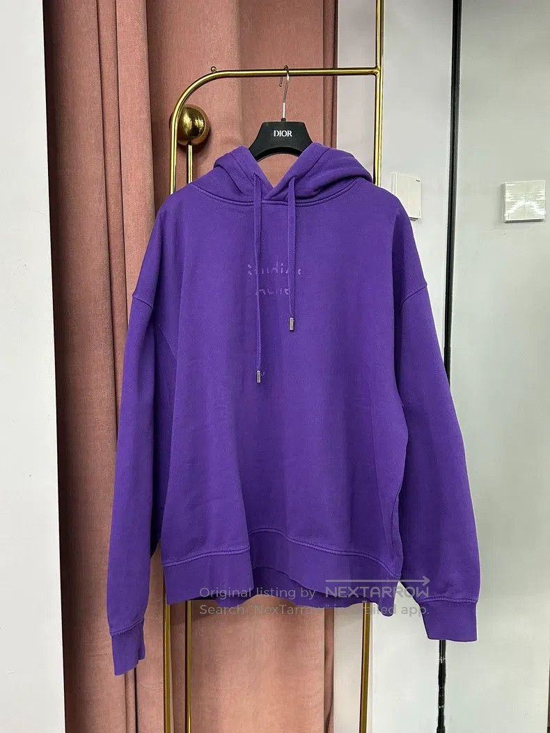 Acne Studios Acne Studios Purple Letter Hooded Sweatshirt Size US XXS / EU 40 - 1 Thumbnail