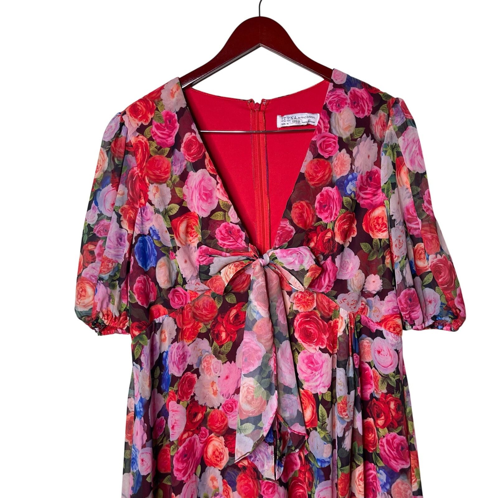 Other Ieena Duggal 55626 Floral Print Chiffon Dress Rose pink 16 Size XXL / US 16-18 / IT 52-54 - 10 Thumbnail