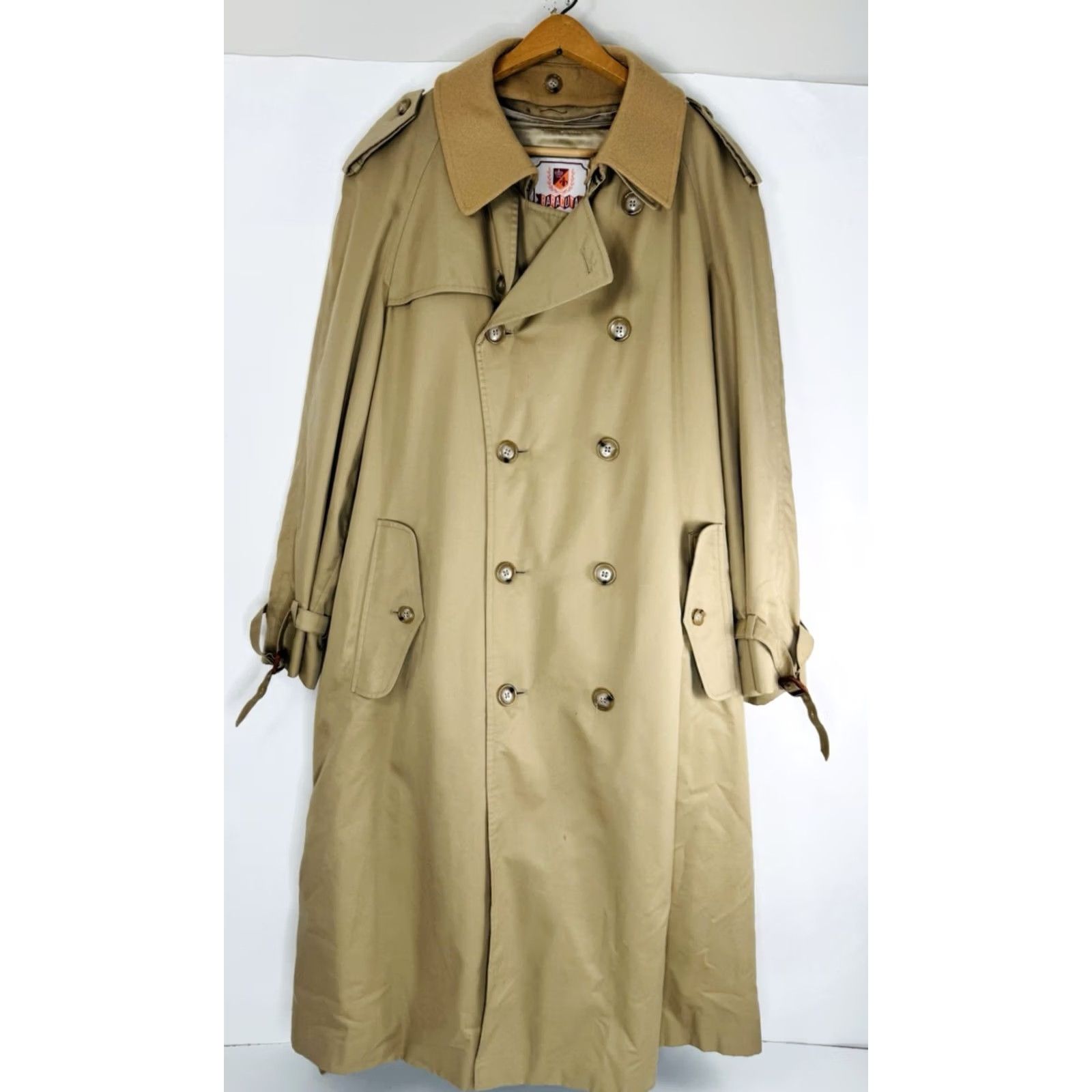 Baracuta BARACUTA Long Wool Trenchcoat Dark Light Brown Belted Overcoat - 44 Long - Baracuta Coat Mens Vintage 1940s 50s 60s Style EX Size US S / EU 44-46 / 1 - 2 Thumbnail