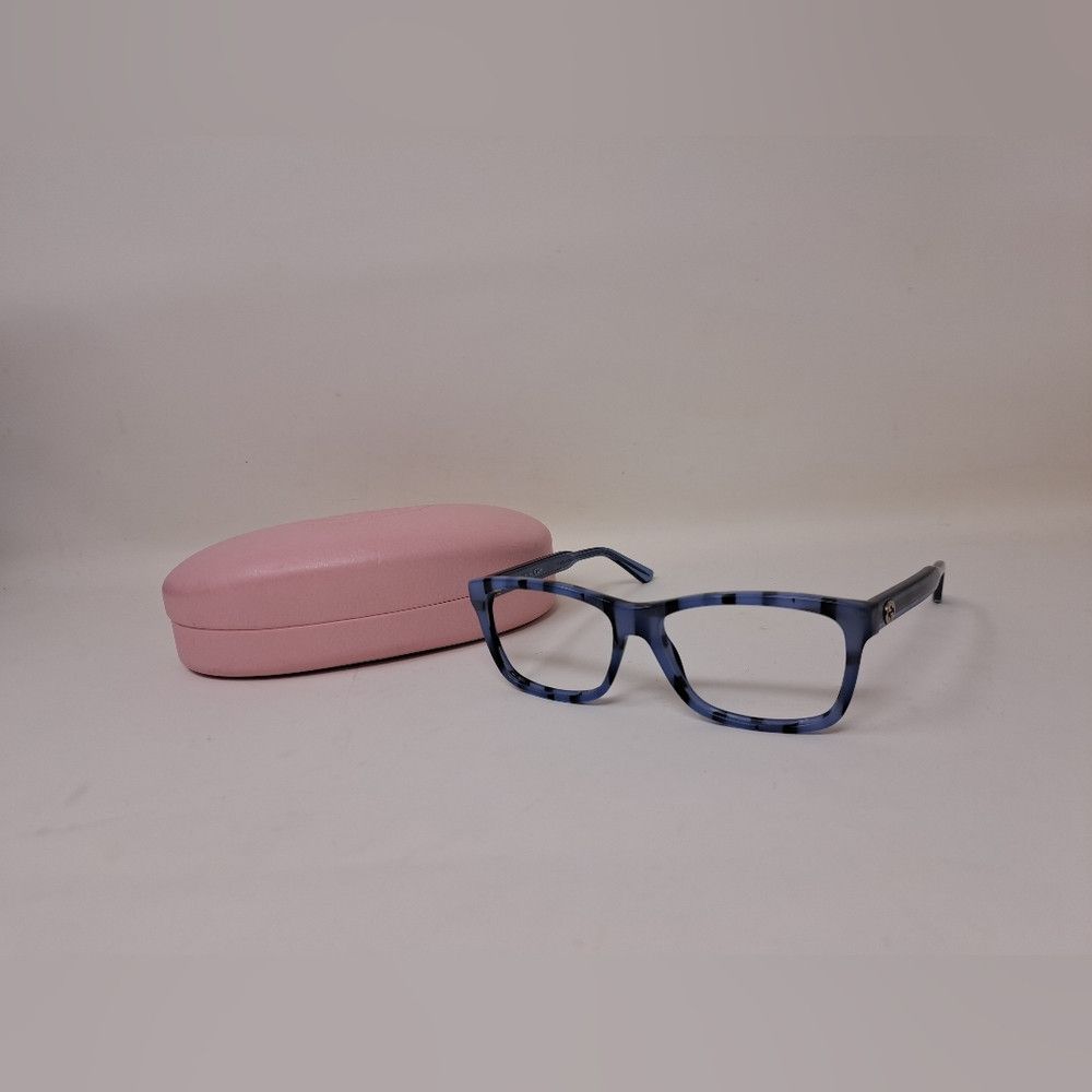 Gucci Gucci Eye Glasses Frames Blue Black Italy Rectangle GG 3765 Size ONE SIZE - 3 Thumbnail