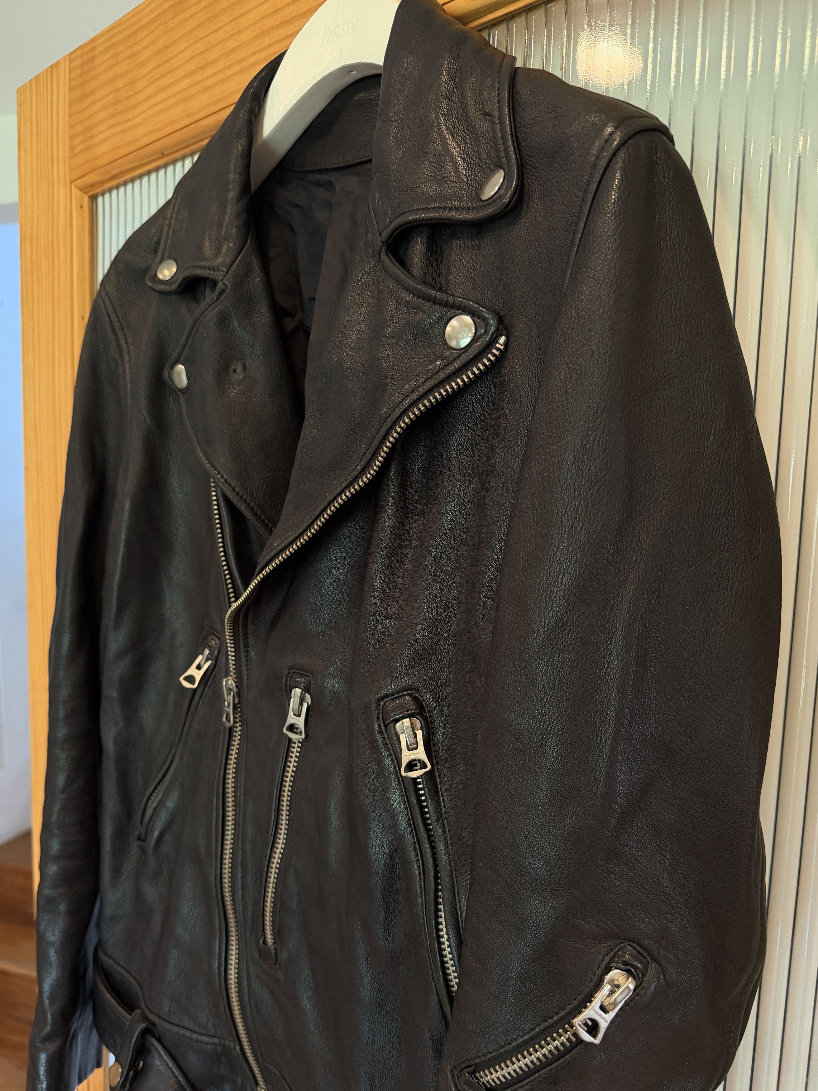 Acne Studios Nate Clean Leather Motorcycle Jacket Size US S / EU 44-46 / 1 - 2 Thumbnail