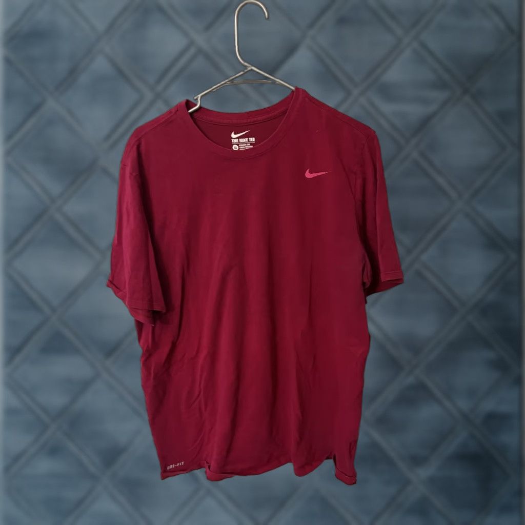 Nike Nike Dri-Fit Tee Athletic Cut T-shirt Mens XL Red Logo Sport Nike Elite Baseball Basketball Gym Shirt Size US XL / EU 56 / 4 - 1 Thumbnail