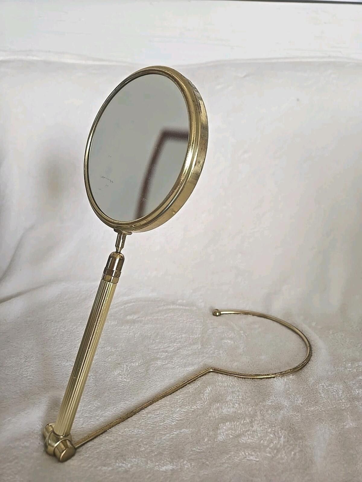 Unknown London Mid-Century French Gilt Brass Table Mirror Rare Adjustable Size ONE SIZE - 6 Thumbnail