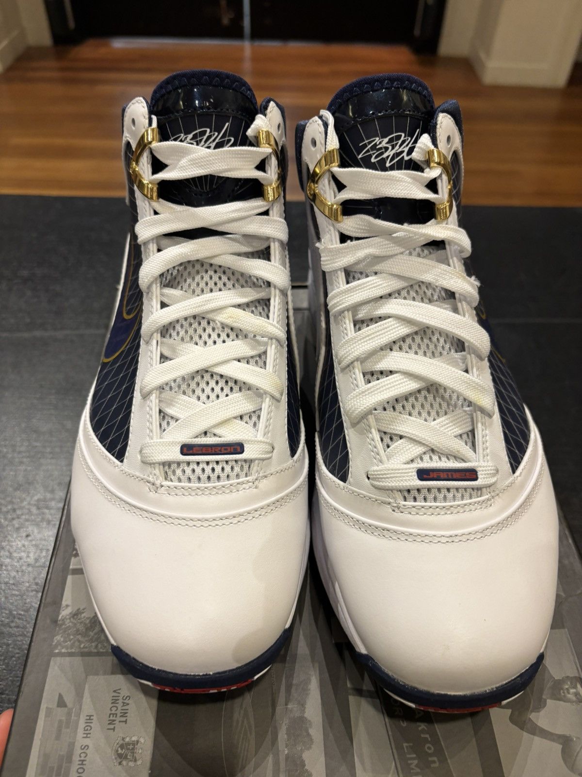 Nike Lebron 7 ‘White/Midnight Navy’ Size US 10.5 / EU 43-44 - 4 Thumbnail