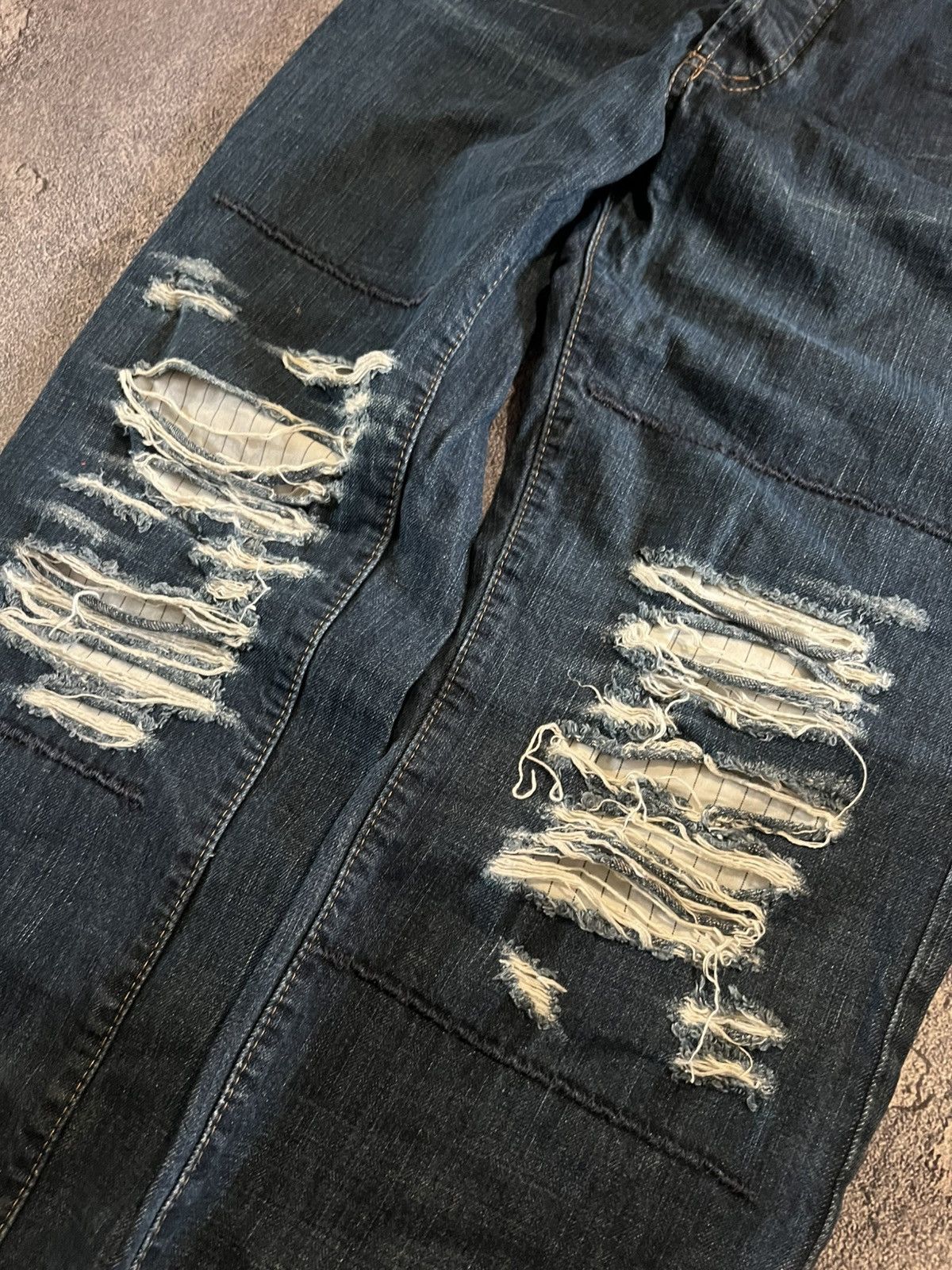 Vintage CRAZY Baggy Vintage Drip Cut Jeans / Avan-Garde Style Y2K Size US 30 / EU 46 - 4 Thumbnail