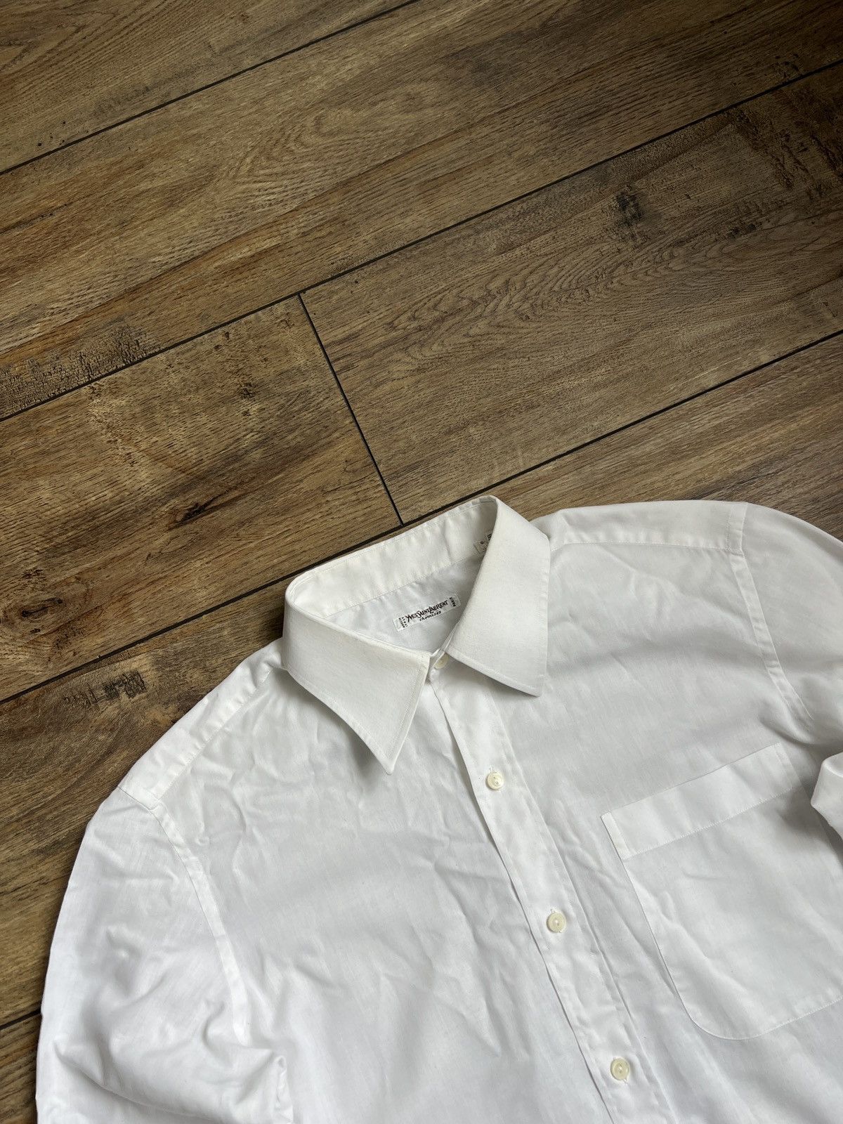 Designer × Vintage × Yves Saint Laurent Vintage 70s/80s YvesSaintLaurent white shirt Size US M / EU 48-50 / 2 - 2 Thumbnail