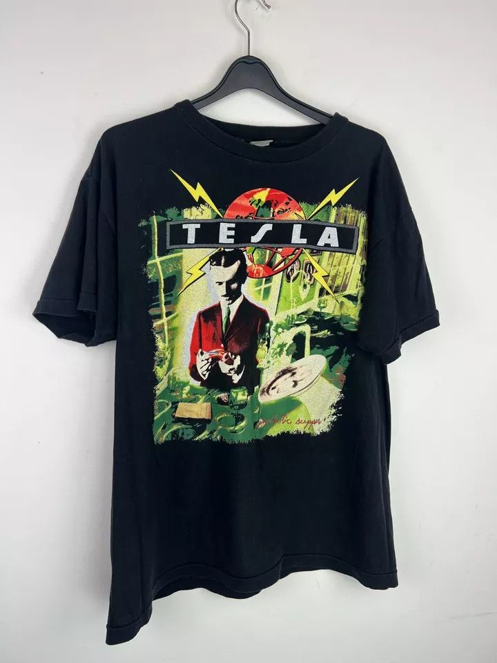Vintage Vintage Tesla Psychotic European Tour 1991 t shirt size L Size US L / EU 52-54 / 3 - 1 Thumbnail