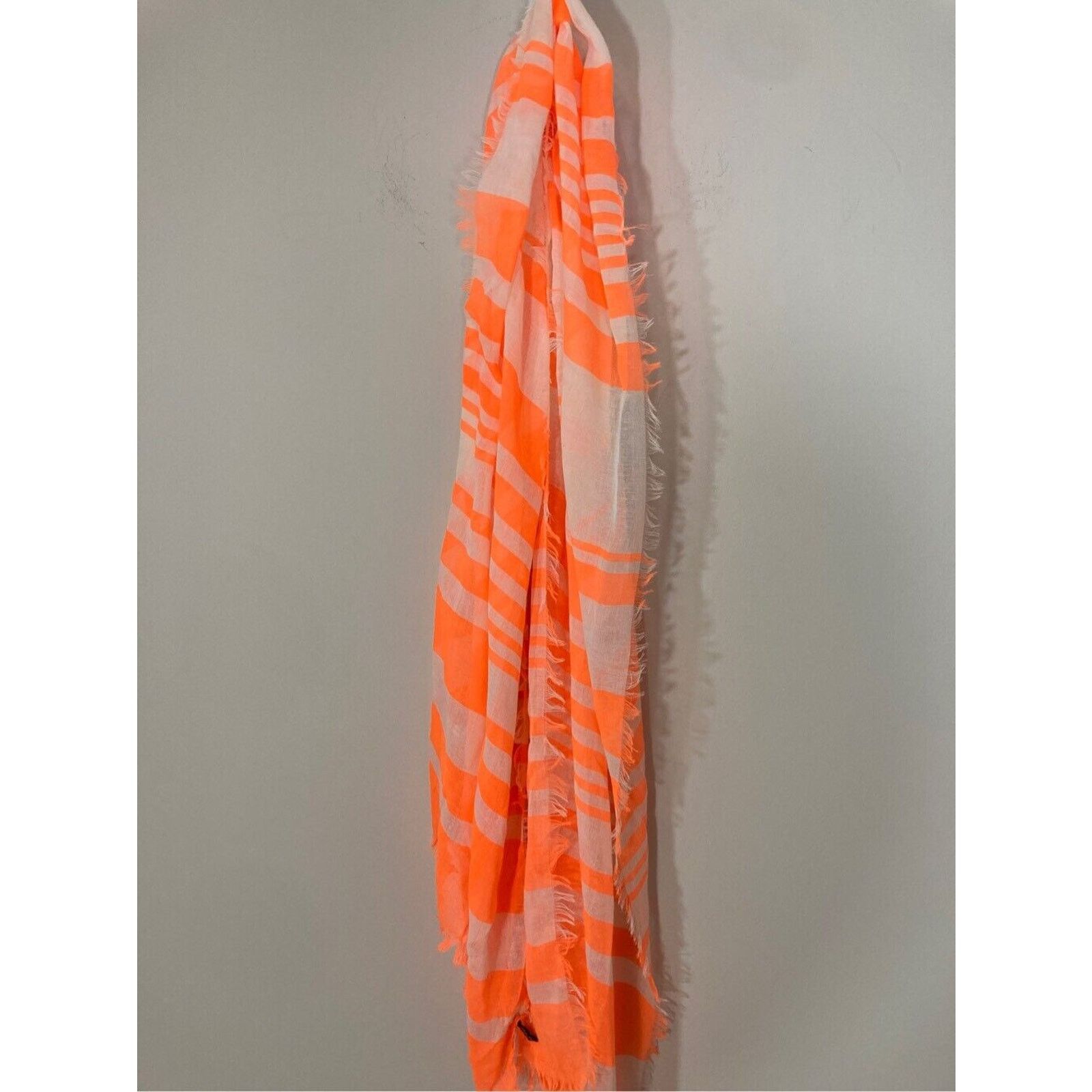 Apt. 9 Apt 9 Ruffled Neon Cotton Orange Raw HemSwirl Scarf Size ONE SIZE - 3 Thumbnail
