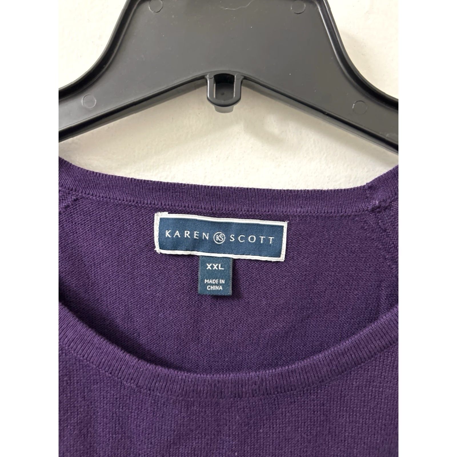 Vintage VINTAGE Karen Scott Sweater Womens 2XL Purple Dynasty Crew Neck Knit Cotton NWT Raglan Long Sleeve Pullover Curve Hem Casual Shirt Size XXL / US 16-18 / IT 52-54 - 4 Thumbnail