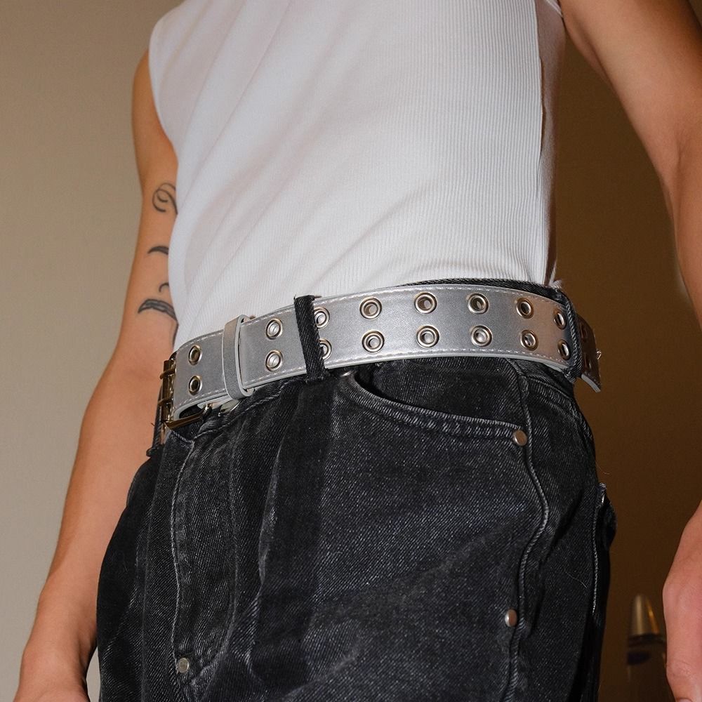 Designer New Trend Vintage Belt Riveted Belts Menswear Accessories Size ONE SIZE - 1 Thumbnail