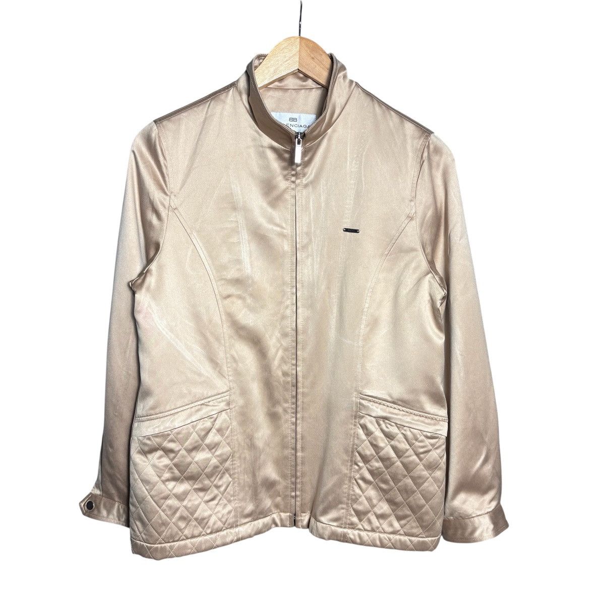 Balenciaga Balenciaga Logo Full Zip Gold Nylon Jacket / Vintage 90s Size US M / EU 48-50 / 2 - 1 Thumbnail
