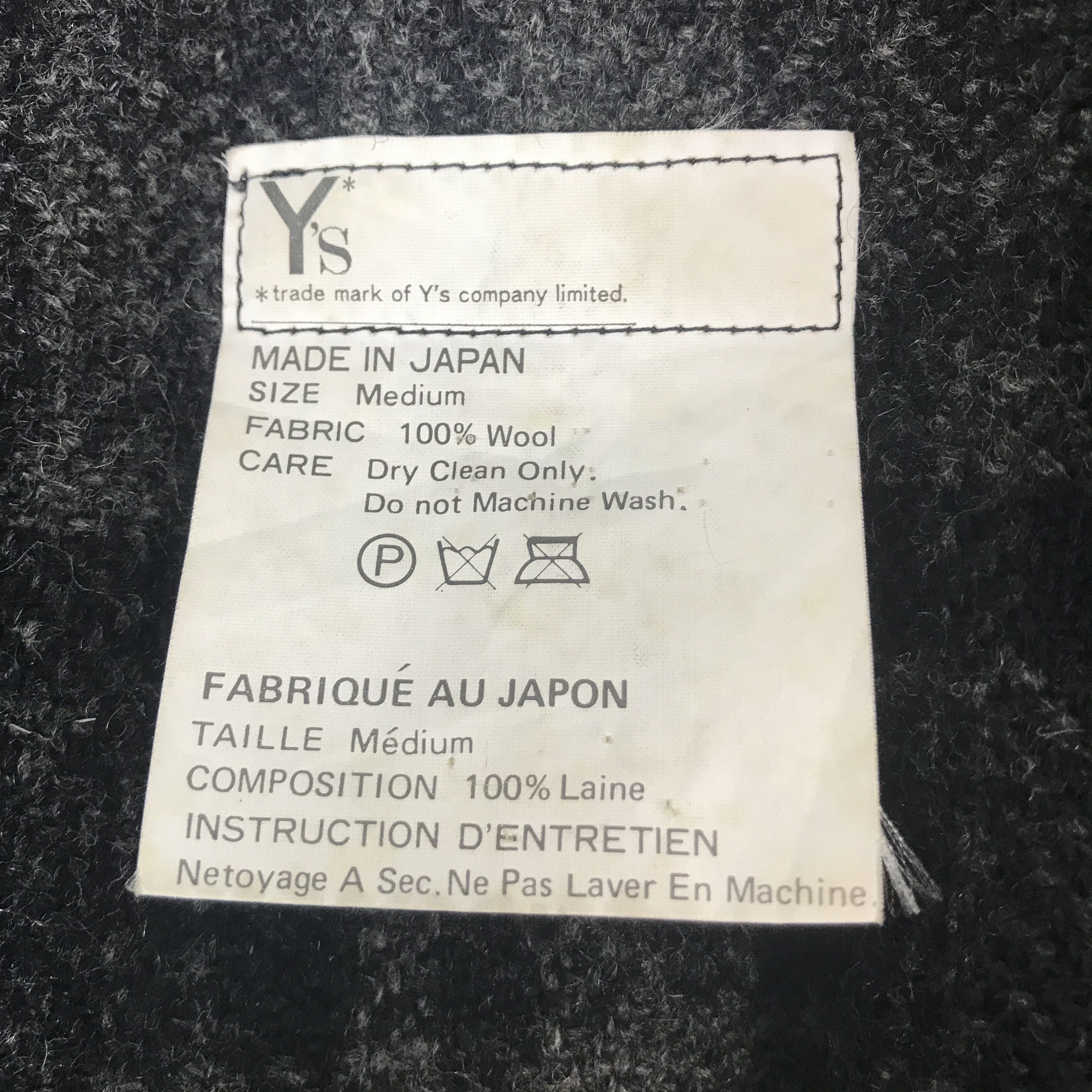 Yohji Yamamoto Y's By Yohji Yamamoto Wool Button Jacket Size US M / EU 48-50 / 2 - 9 Thumbnail