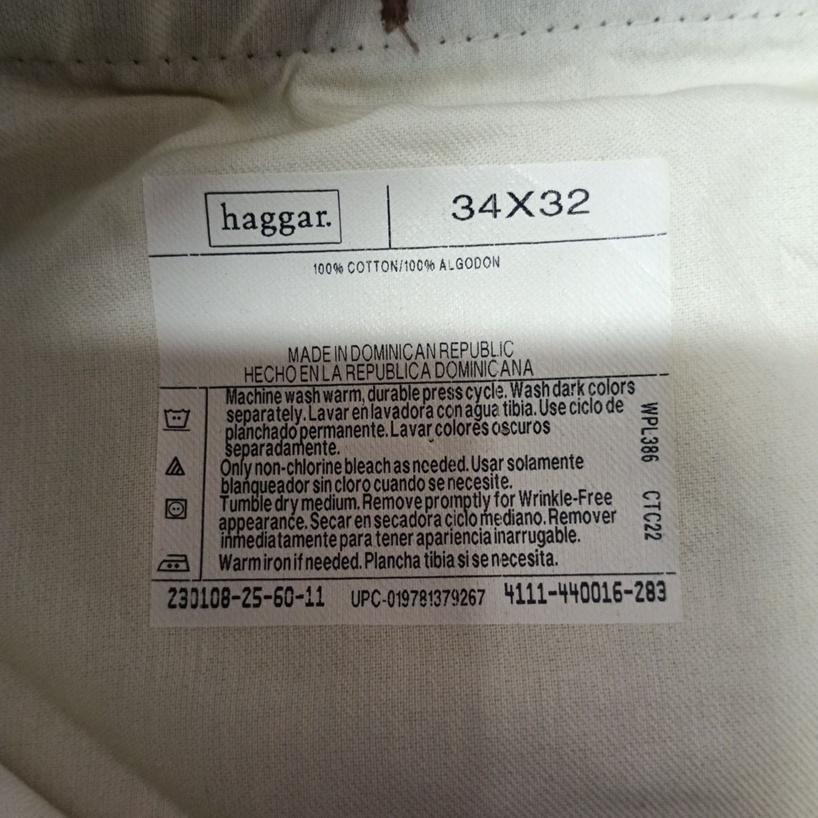 Haggar Haggar Khakis Men's 34x32 Navy Blue Wrinkle Free Plain Front Size US 34 / EU 50 - 5 Thumbnail