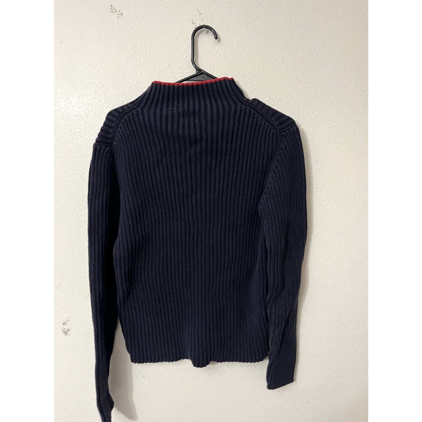 Gap VINTAGE Gap Sweater Full Zip Womens XL Navy Blue Ribbed 2002 Y2K Distressed Size XL / US 12-14 / IT 48-50 - 3 Thumbnail
