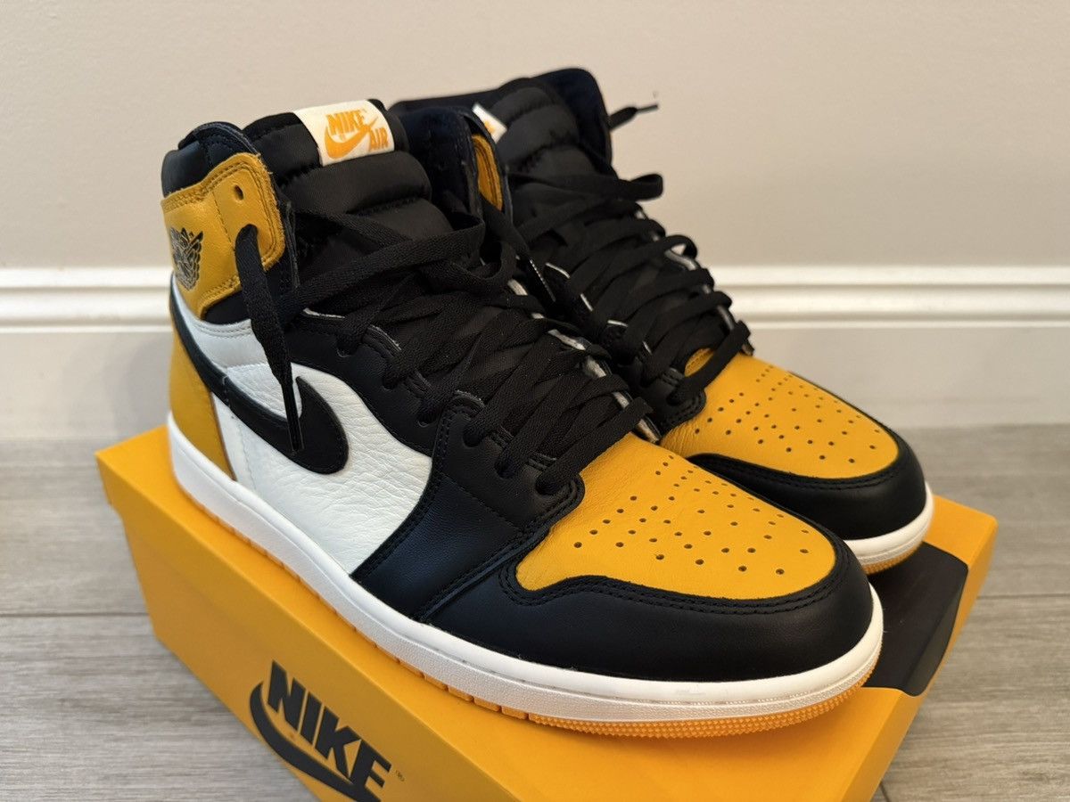 Jordan Brand Air Jordan 1 Retro High OG Taxi Black Sail Size 12 Used Size US 12 / EU 45 - 4 Thumbnail