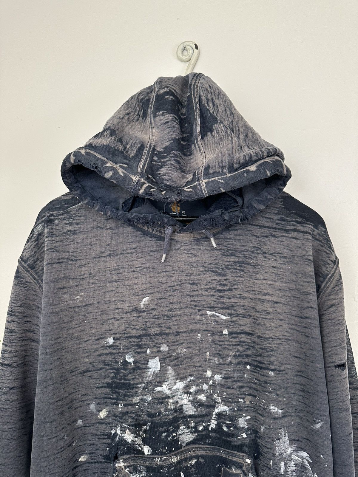 Carhartt × Vintage (XL) INSANE THRASHED SHEER Navy Carhartt Hoodie Size US XL / EU 56 / 4 - 3 Thumbnail