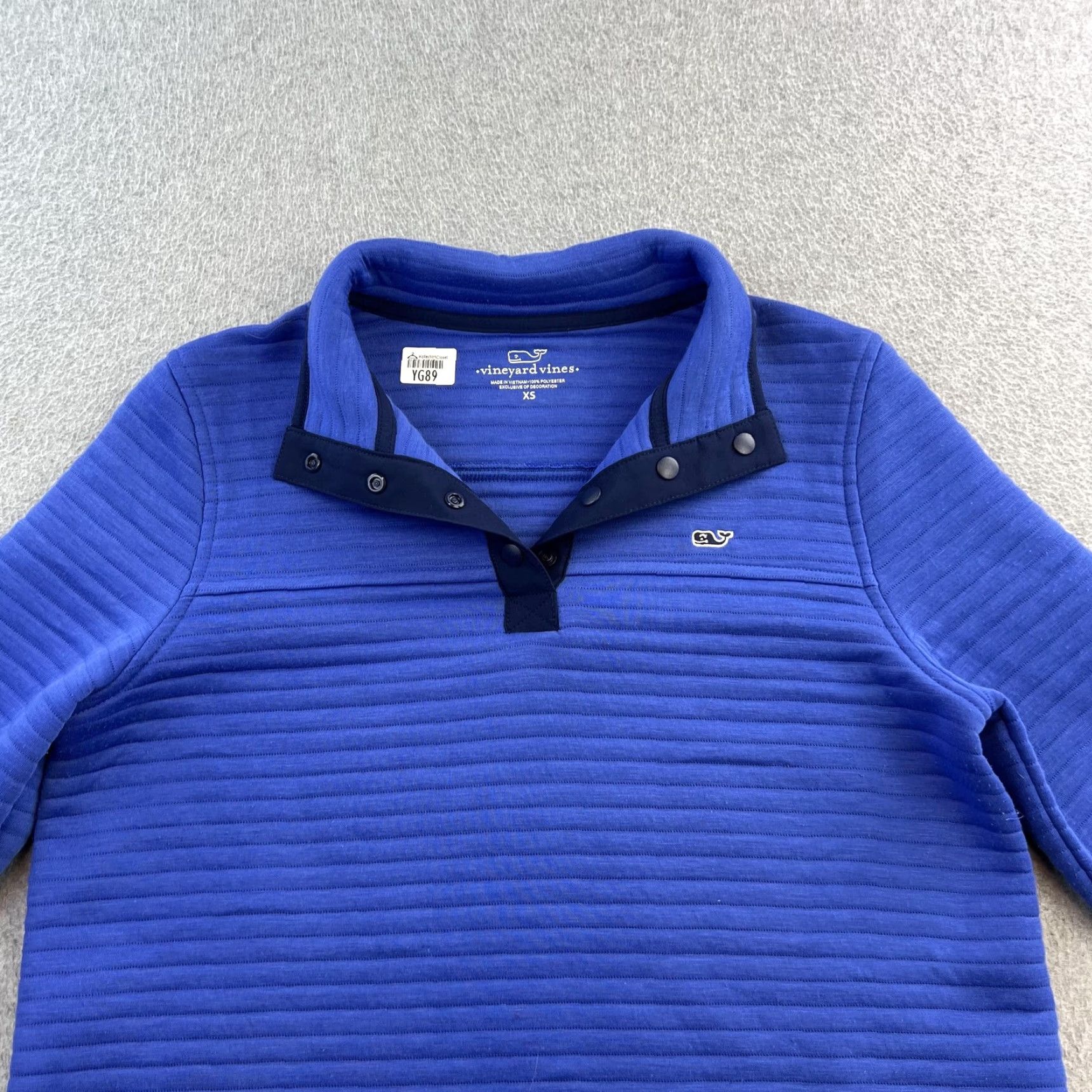 Vineyard Vines Vineyard Vines Pullover Womens XS Blue Snap Neck Ribbed Sweater Logo Whale Size XS / US 0-2 / IT 36-38 - 5 Thumbnail