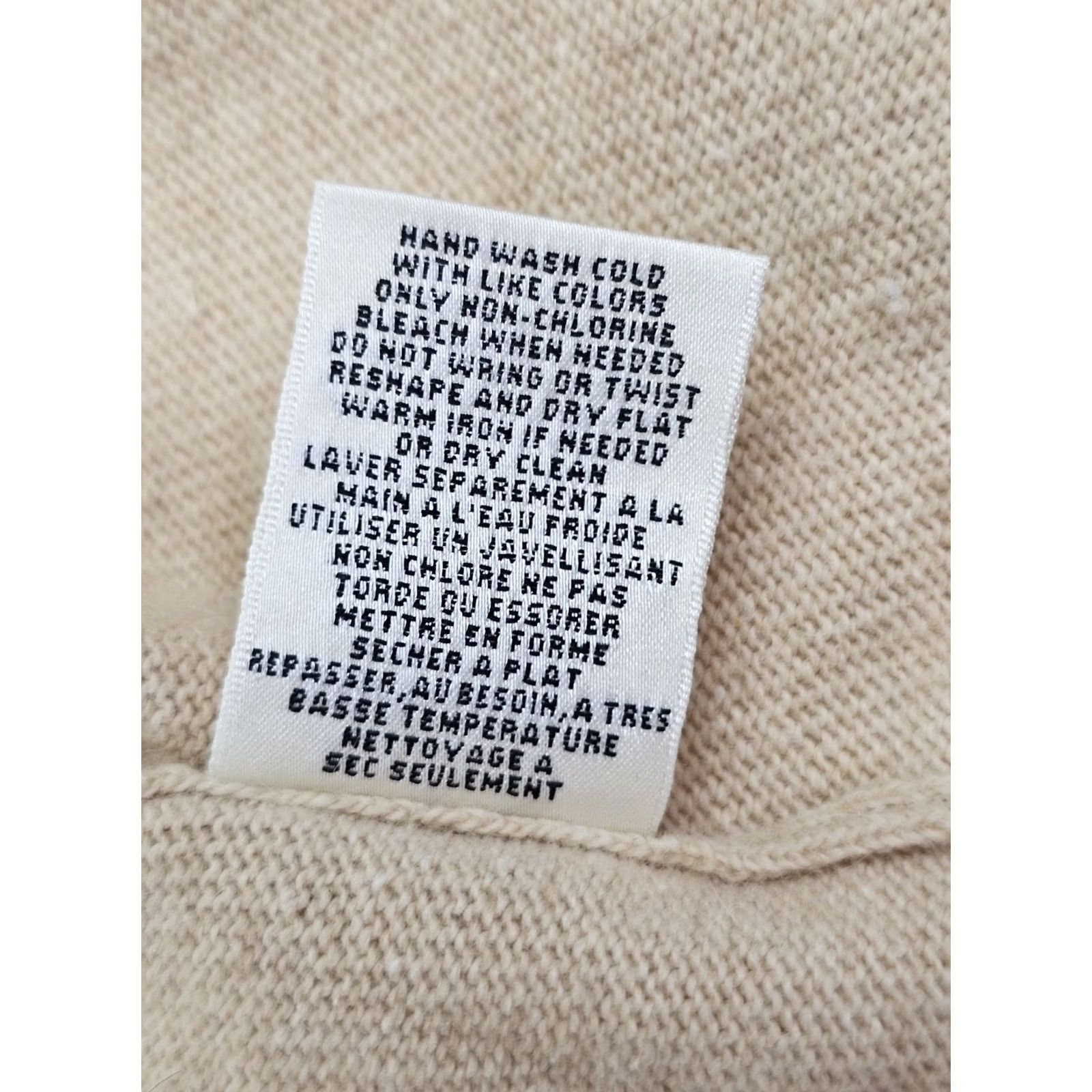 Vintage Charlie & Robin Cardigan Women XS Beige Wool Rabbit Hair Cashmere Blend Snap Button V-Neck Long Sleeve Sweater Size XS / US 0-2 / IT 36-38 - 7 Thumbnail