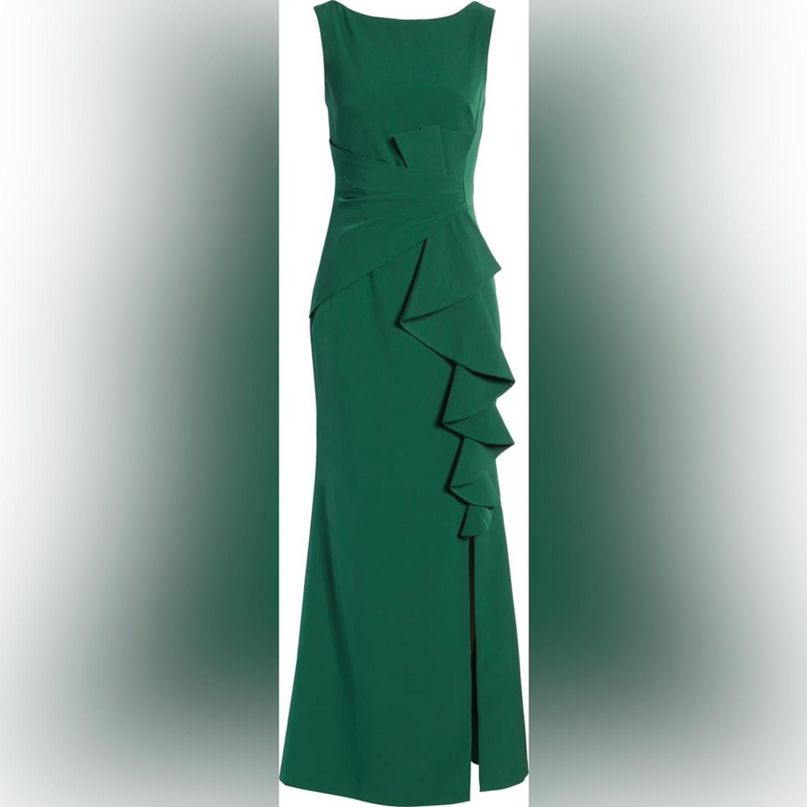 Designer Eliza J Ruffle Front Gown Dress Size 10 Green Size L / US 10 / IT 46 - 5 Thumbnail