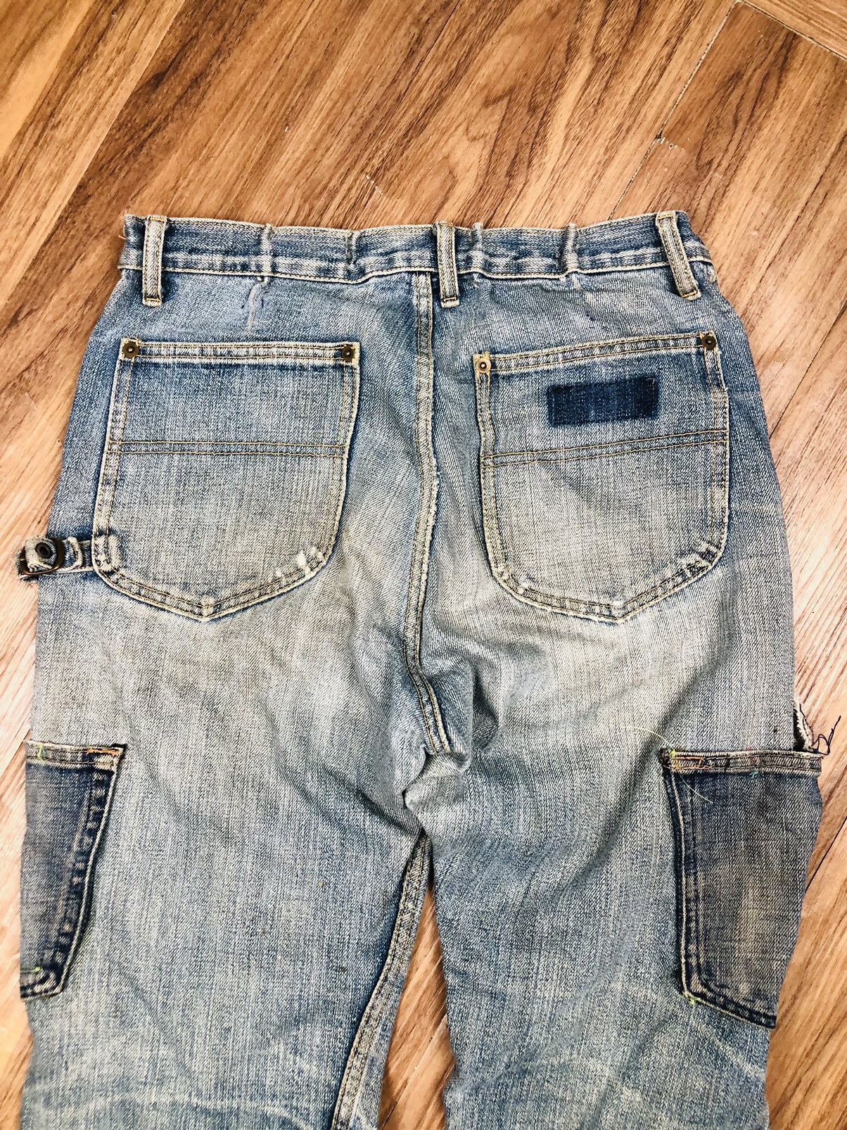 If Six Was Nine 90s Workwear Style Cargo Jeans Skull Button (38) Size US 30 / EU 46 - 12 Thumbnail