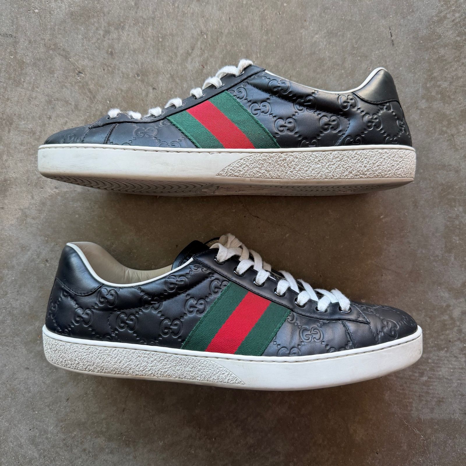 Gucci Gucci GG Ace Black Monogram Logo Sneaker Size US 10 / EU 43 - 2 Thumbnail