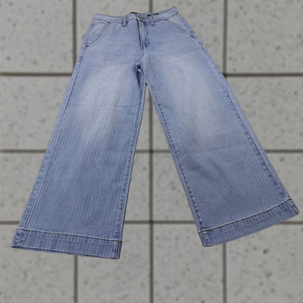 Vintage Curve Appeal Jeans Womens 2 Dark Blue Denim High Rise Wide-Leg Stretch Jeans Size 26" / US 2 / IT 38 - 1 Thumbnail