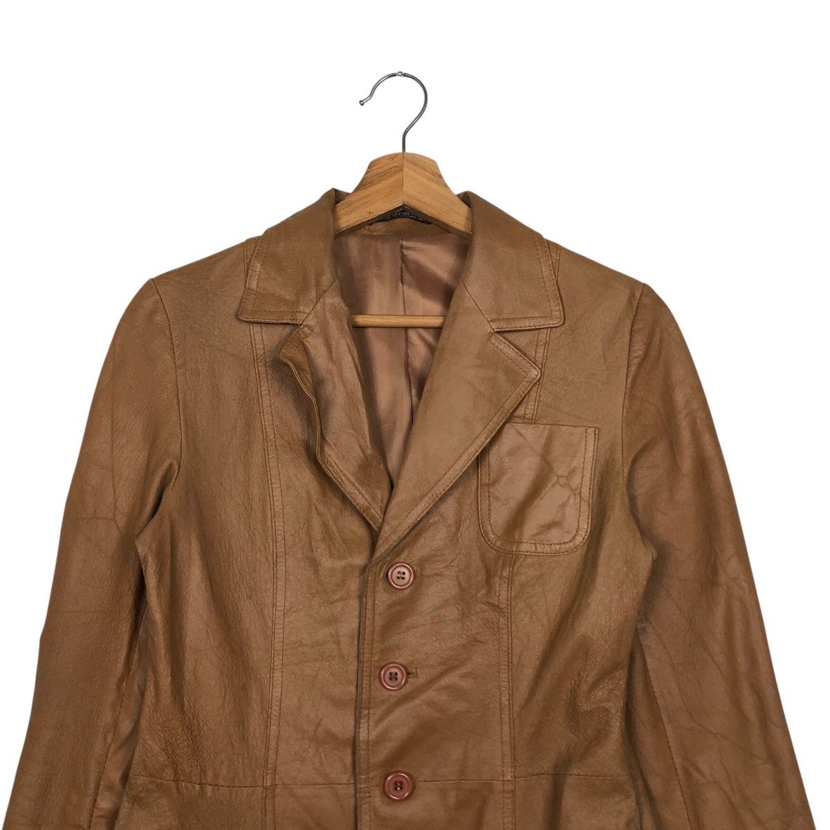 Japanese Brand 📌Vintage Cropped Button Leather Jacket Ined Yohji Yamamoto Size US M / EU 48-50 / 2 - 4 Thumbnail