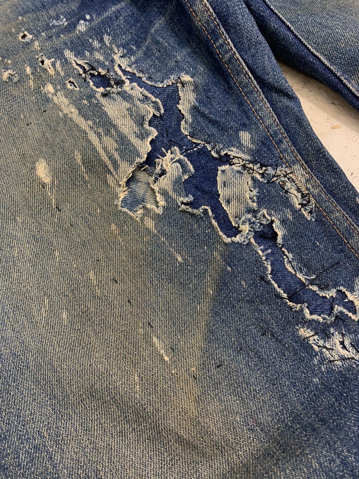 Vintage Levis 607 Orange Tab Mud Wash Distressed (AE10)