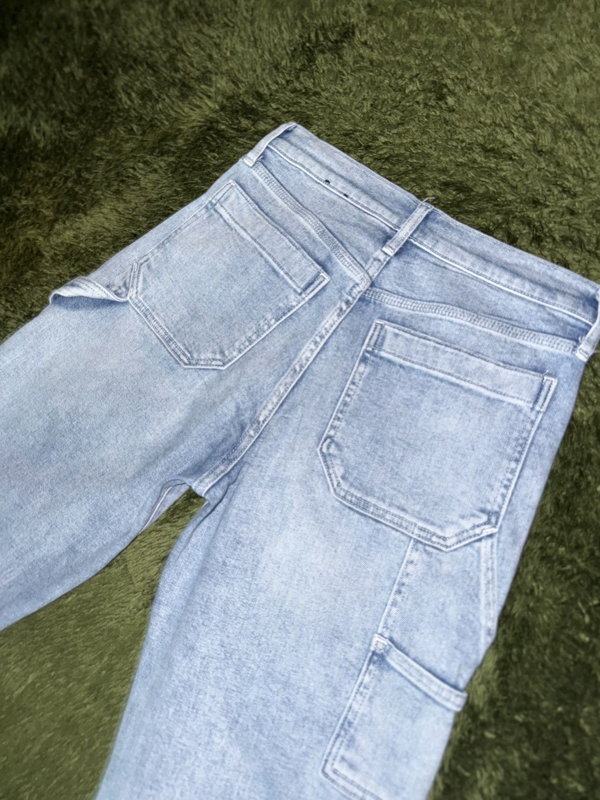 Gap [4] 00s GAP Button Bleached Cropped Denim Carpenter Pants Size US 29 - 8 Thumbnail