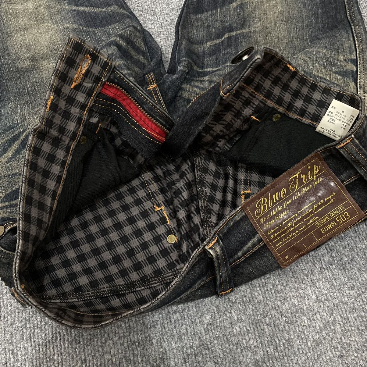 Edwin Edwin Blue Trip 503 Faded Denim Zip Pocket Kapital Style Size US 31 - 5 Thumbnail