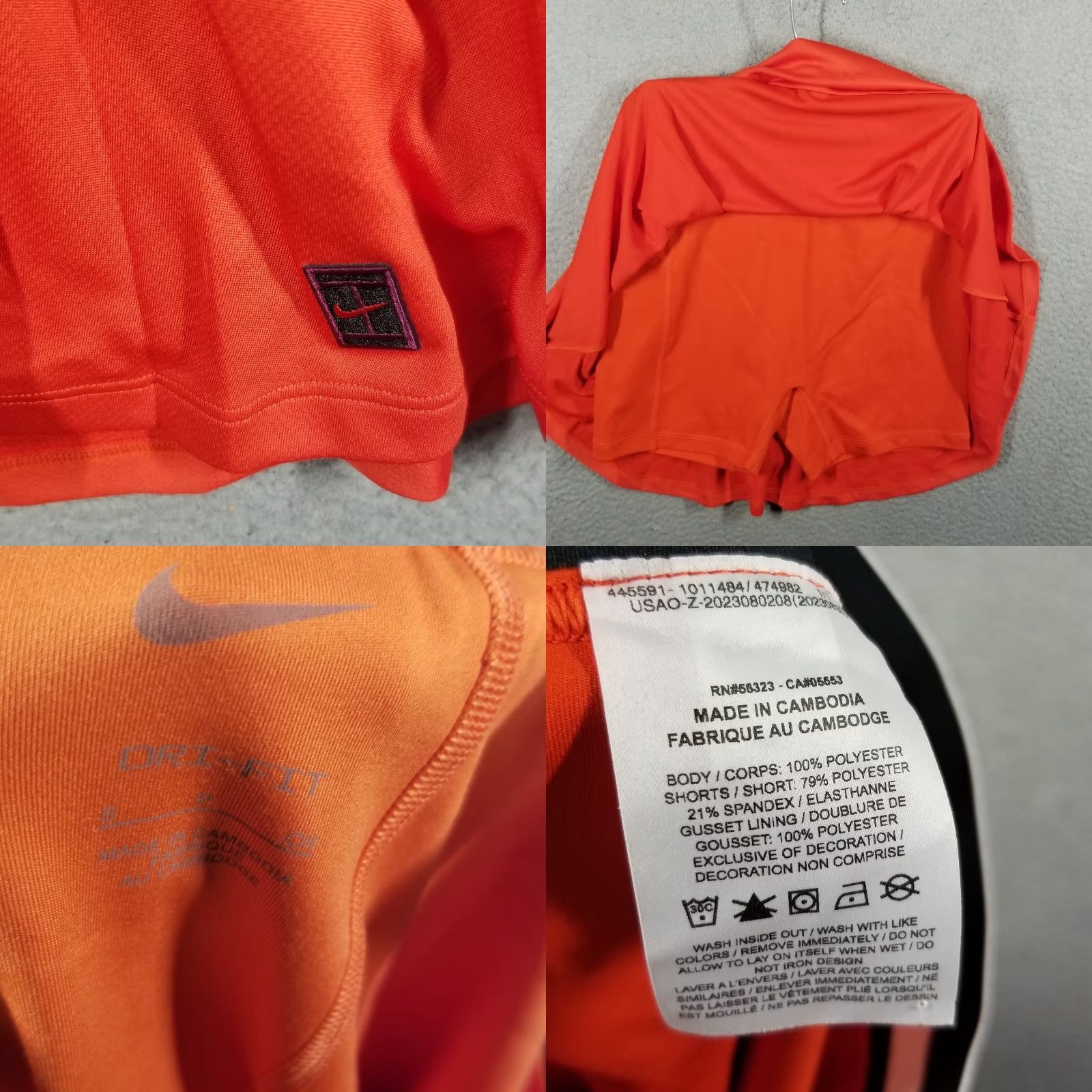 Nike Nike Women's Fall Heritage Skirt Orange White Black Sz Small FB4153-633 Rare Activewear Tennis Regular Bottom Fall Spring Summer Winter Size 28" / US 6 / IT 42 - 8 Thumbnail
