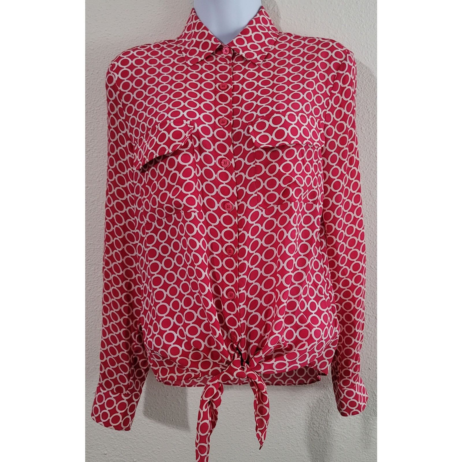 Other Scilla By Dora Landa Red White Circles Print Button Top PS Size S / US 4 / IT 40 - 2 Thumbnail