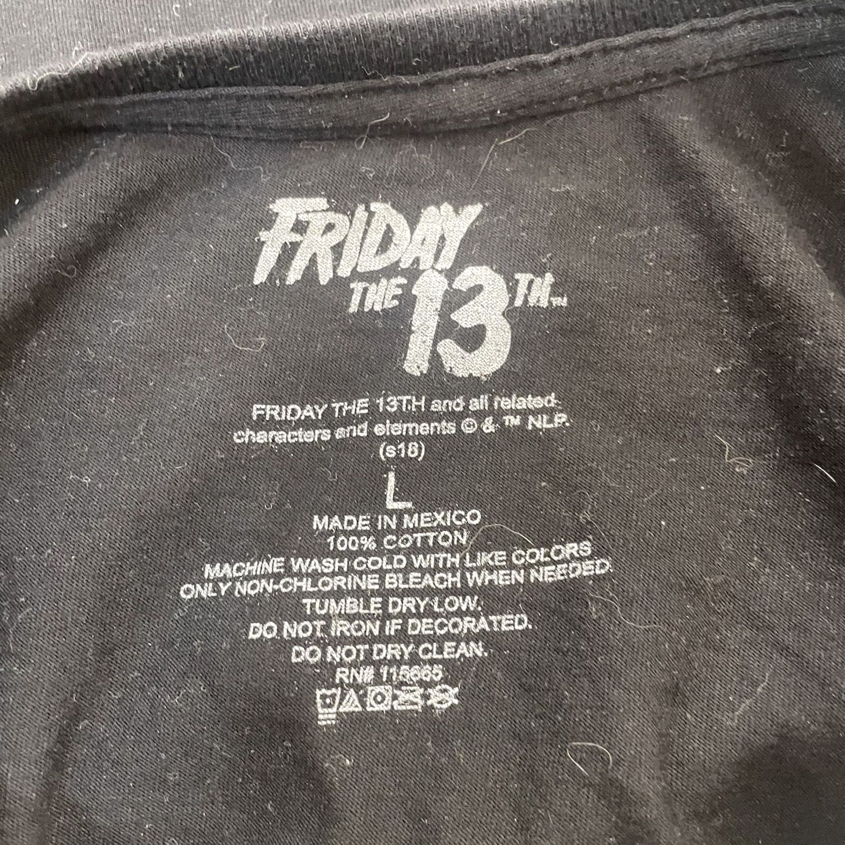 Vintage Friday The 13th Shirt Men L Black Crew Neck Short Sleeve Logo Knit Cotton 2010s Horror Jason Weekend Wear Adult Regular Fit Size US L / EU 52-54 / 3 - 7 Thumbnail