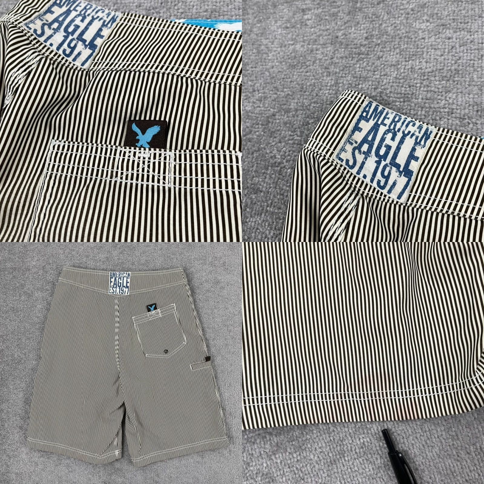 American Eagle Outfitters **American Eagle Mens 28 Trunks Brown Striped Beach Shorts** User: American Eagle Mens 28 Trunks Brown Striped Beach Shorts Size US 28 / EU 44 - 8 Thumbnail