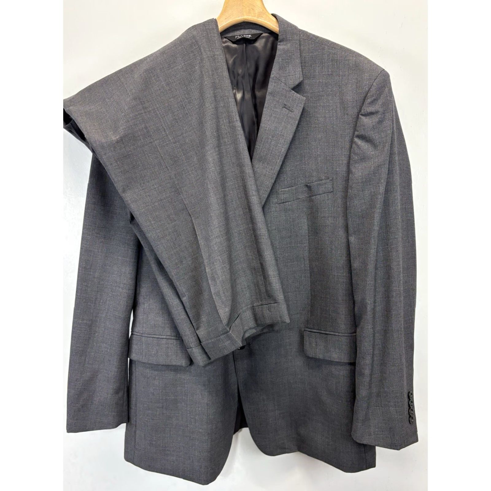 Jos. A. Bank Jos A Bank 2 Pc Wool Suit Blazer Pants 48L 42x31 Men’s Grey Executive Line Size 48R - 2 Thumbnail