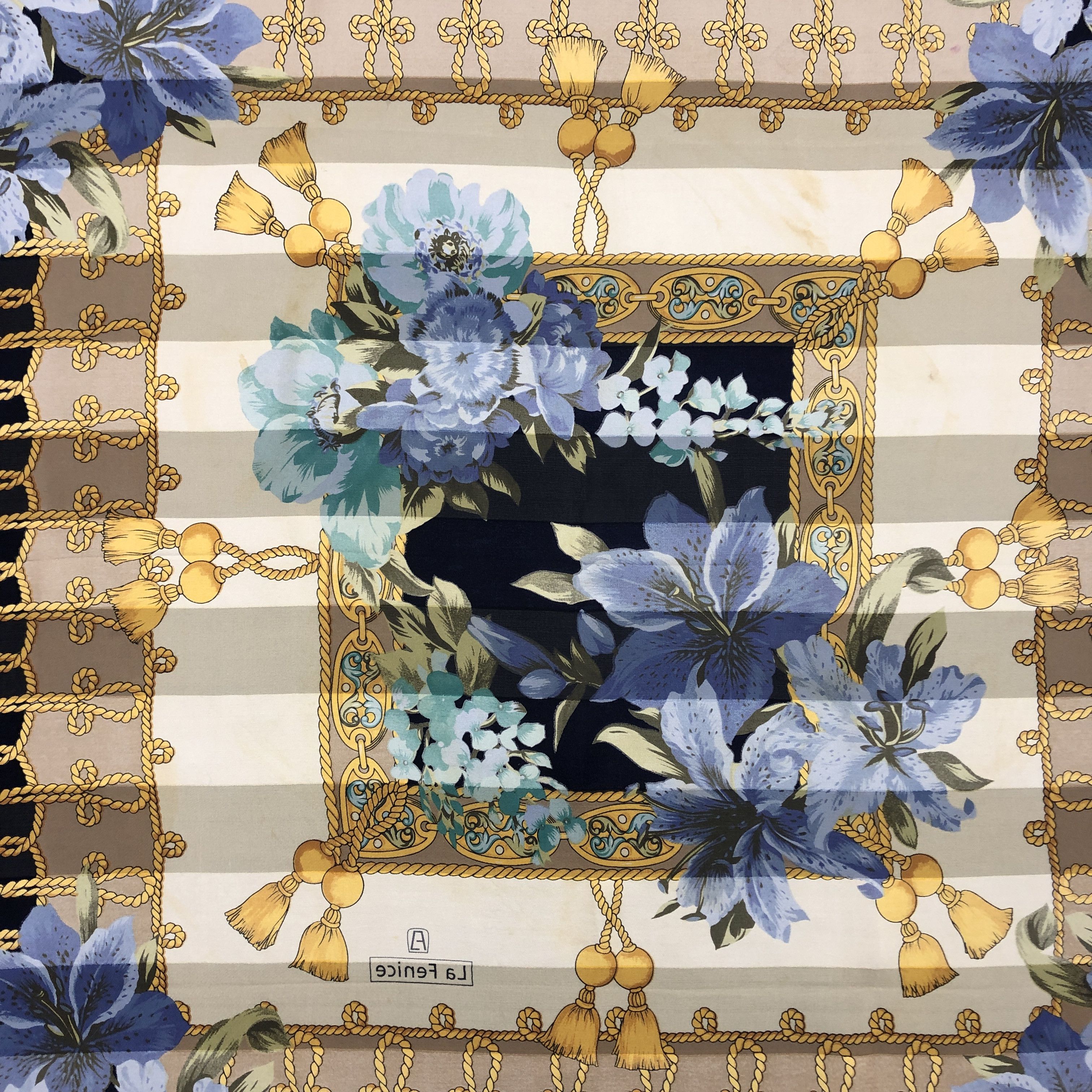 Other × Vintage Vintage La Fenice SILK Scarf Twill Stole Wraps Scarves Size ONE SIZE - 5 Thumbnail