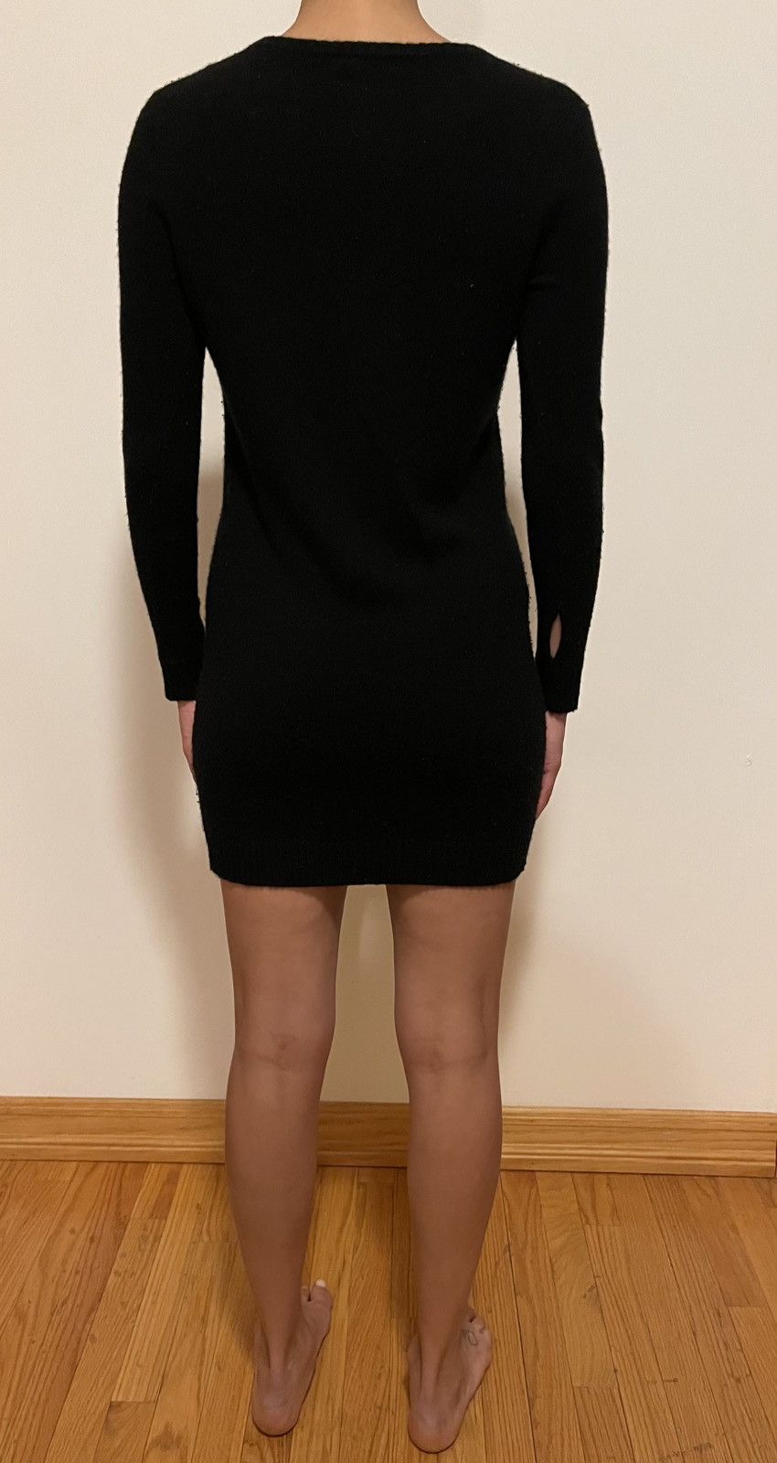 Bella Freud Bella Freud “1970” Wool Sweater Dress – Black/Cream/Size: S Size S / US 4 / IT 40 - 5 Thumbnail