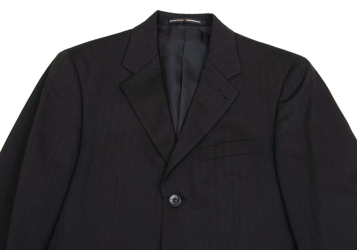 Jean Paul Gaultier Wool-Poly Shadow Stripe Jacket in Black Size 44 Size US S / EU 44-46 / 1 - 2 Thumbnail