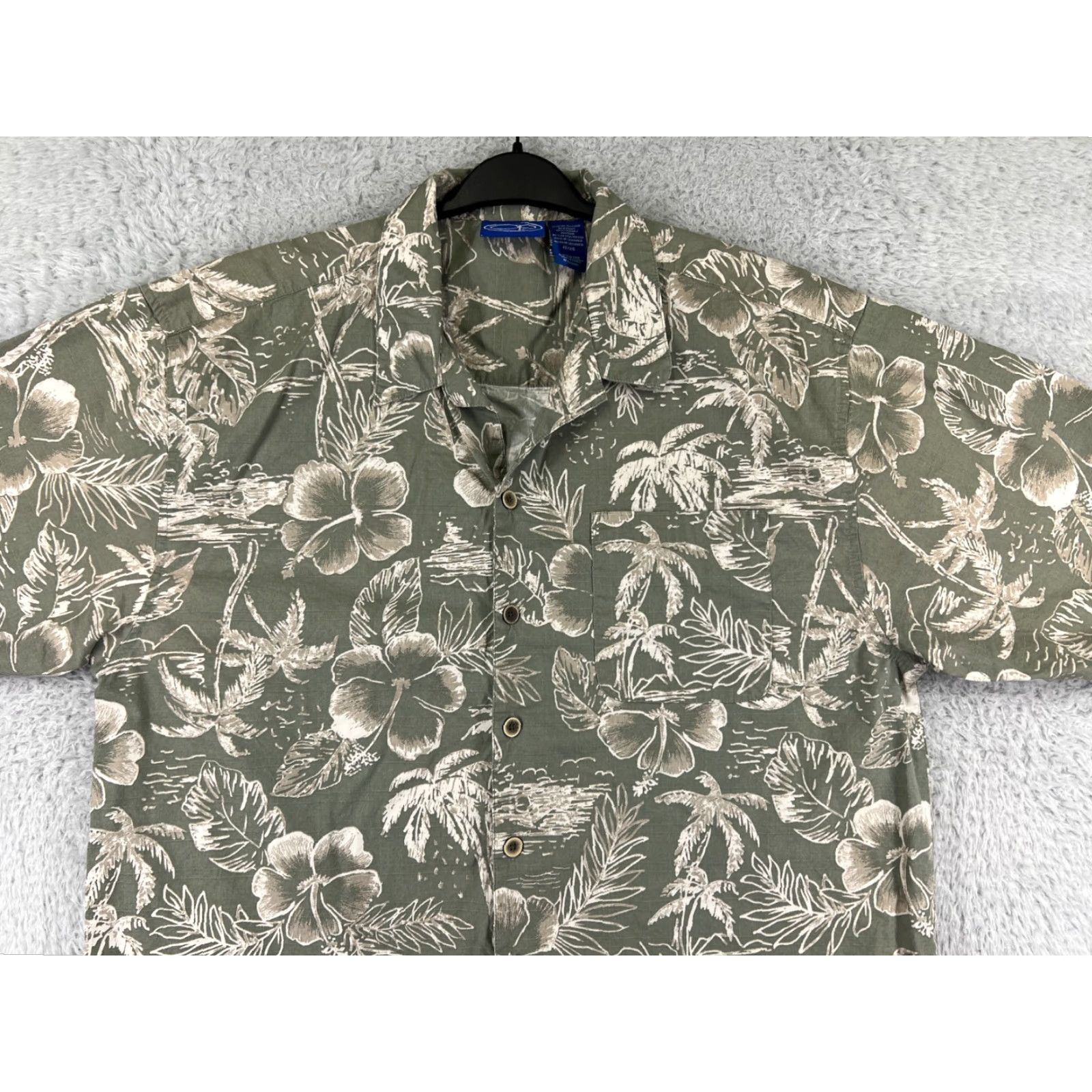 Ocean Pacific Ocean Pacific Shirt Men XL Green Beach Hawaiian Button-Up Size US XL / EU 56 / 4 - 4 Thumbnail