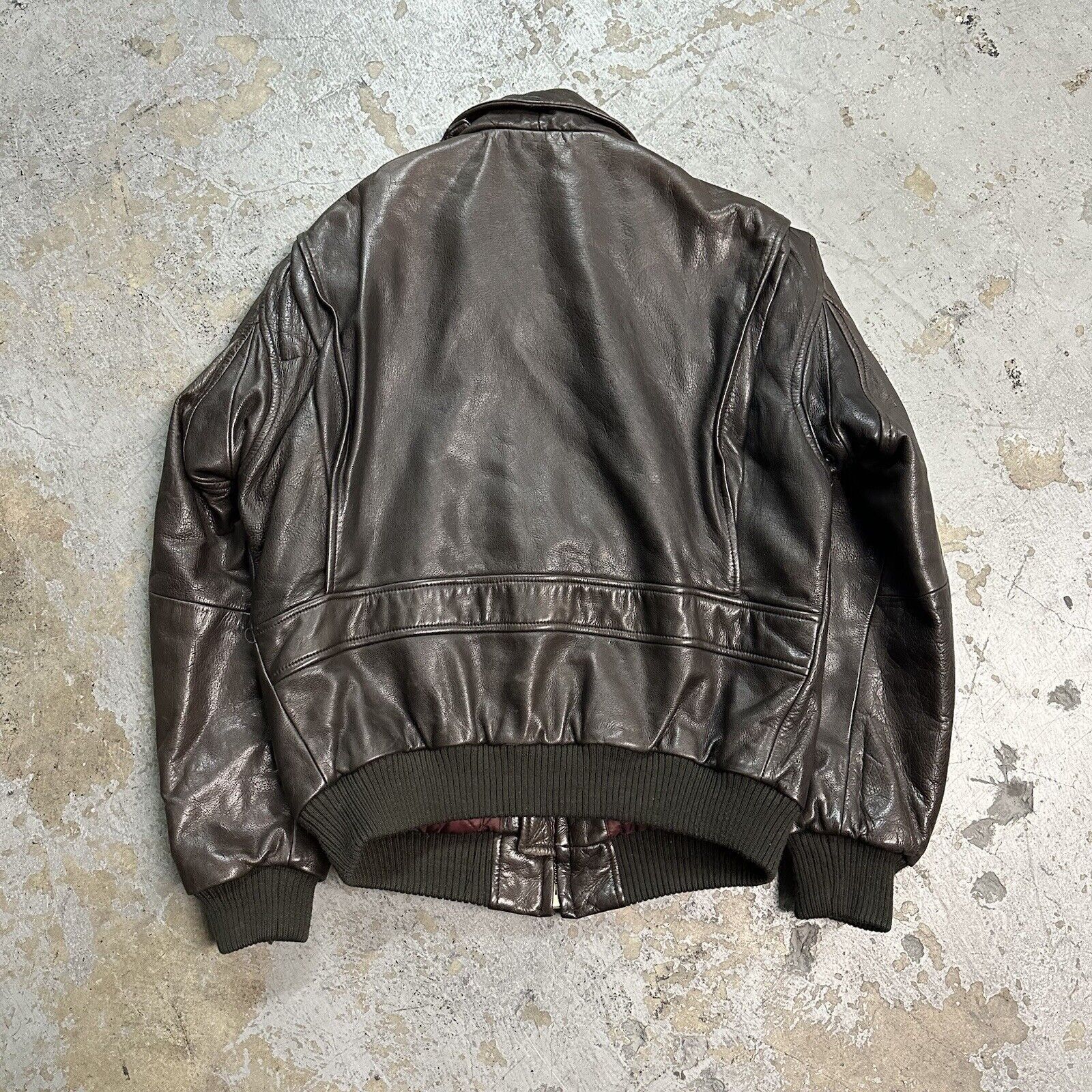 Abercrombie & Fitch × Leather Vintage 80s Abercrombie & Fitch A-2 Military Leather Jacket Size US M / EU 48-50 / 2 - 3 Thumbnail