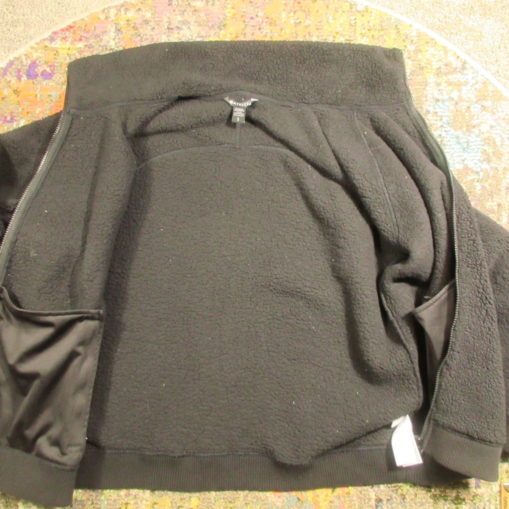 Athleta Athleta Jacket Womens L Black Full Zip Mock Neck High Pile Fleece Mid-Length Size L / US 10 / IT 46 - 4 Thumbnail